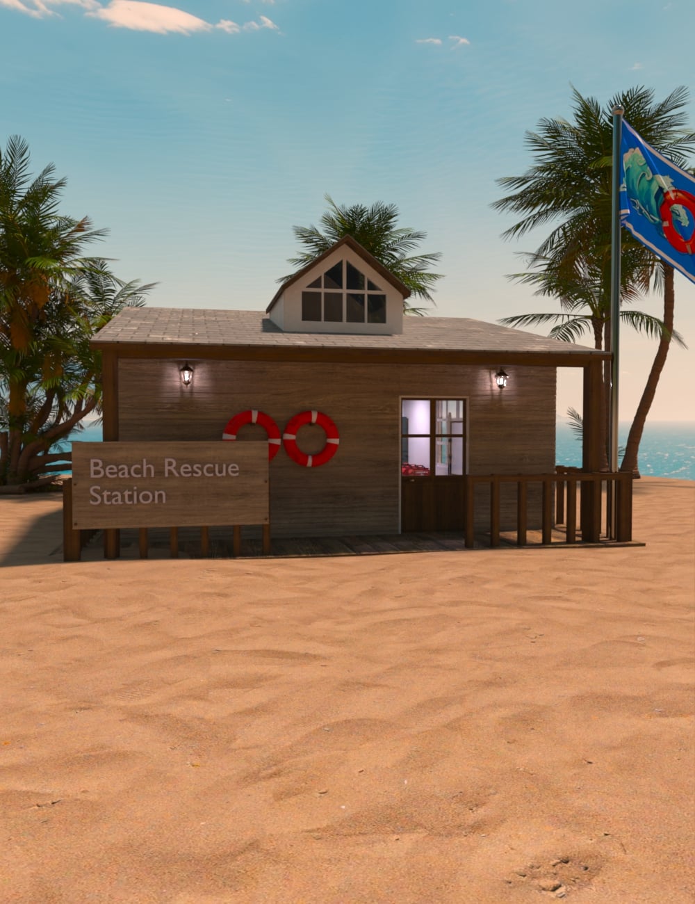 AP Modular Beach Rescue Station by: AcharyaPolina, 3D Models by Daz 3D
