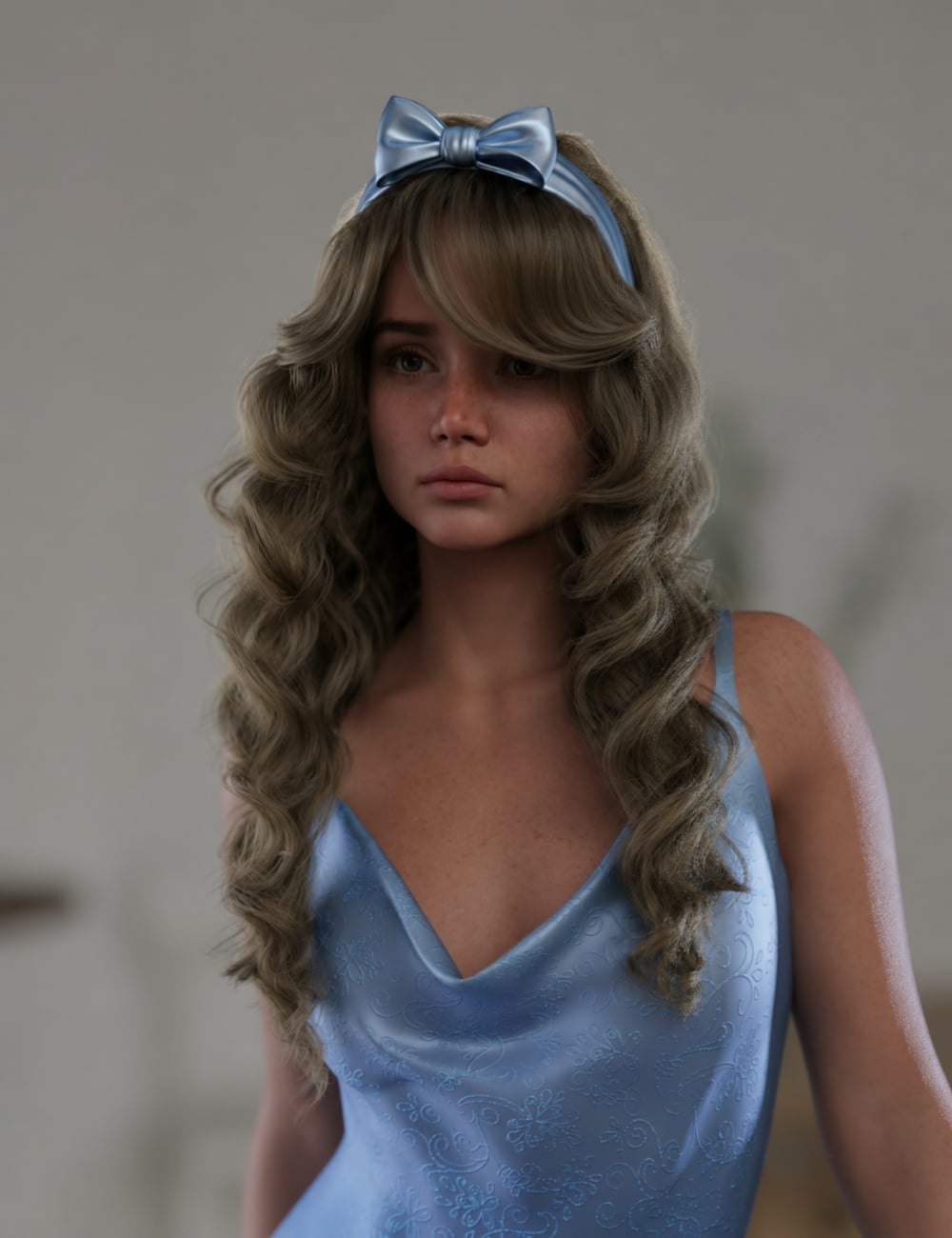 dForce Ann Sophie Long Curls for Genesis 9 by: Neftis3D, 3D Models by Daz 3D