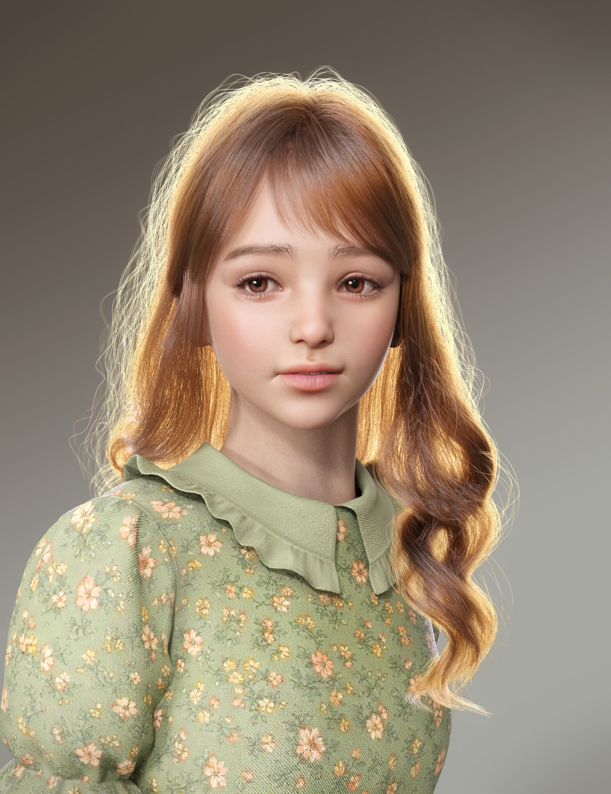 dForce Single Sided Curly Hair for Genesis 9 by: Magic Brush, 3D Models by Daz 3D