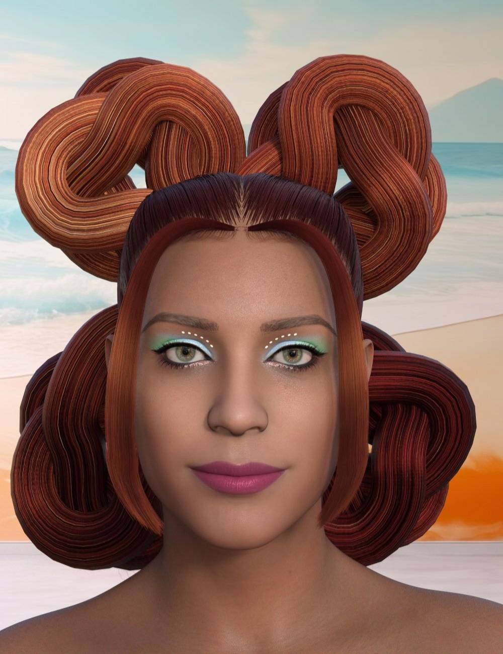TIN Lila Summer Hair for Genesis 9 by: TINANE, 3D Models by Daz 3D