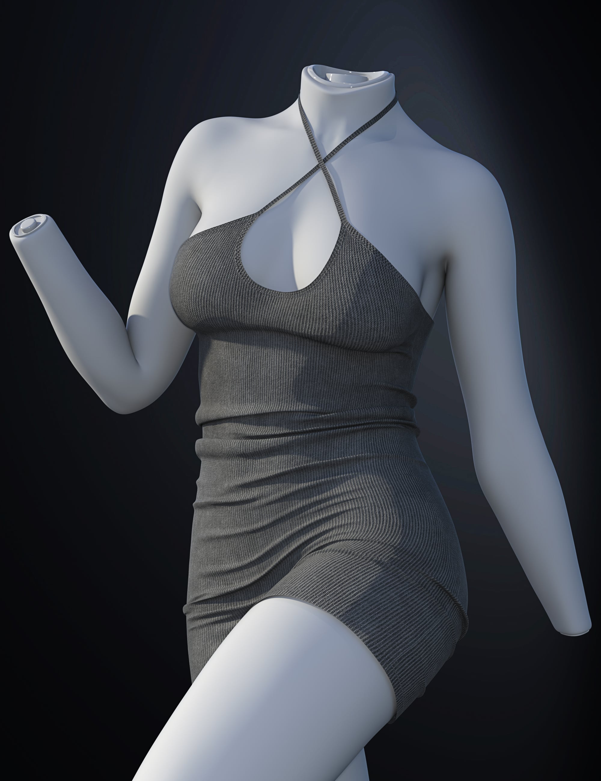 dForce SU Cross Strap Dress for Genesis 9 by: Sue Yee, 3D Models by Daz 3D
