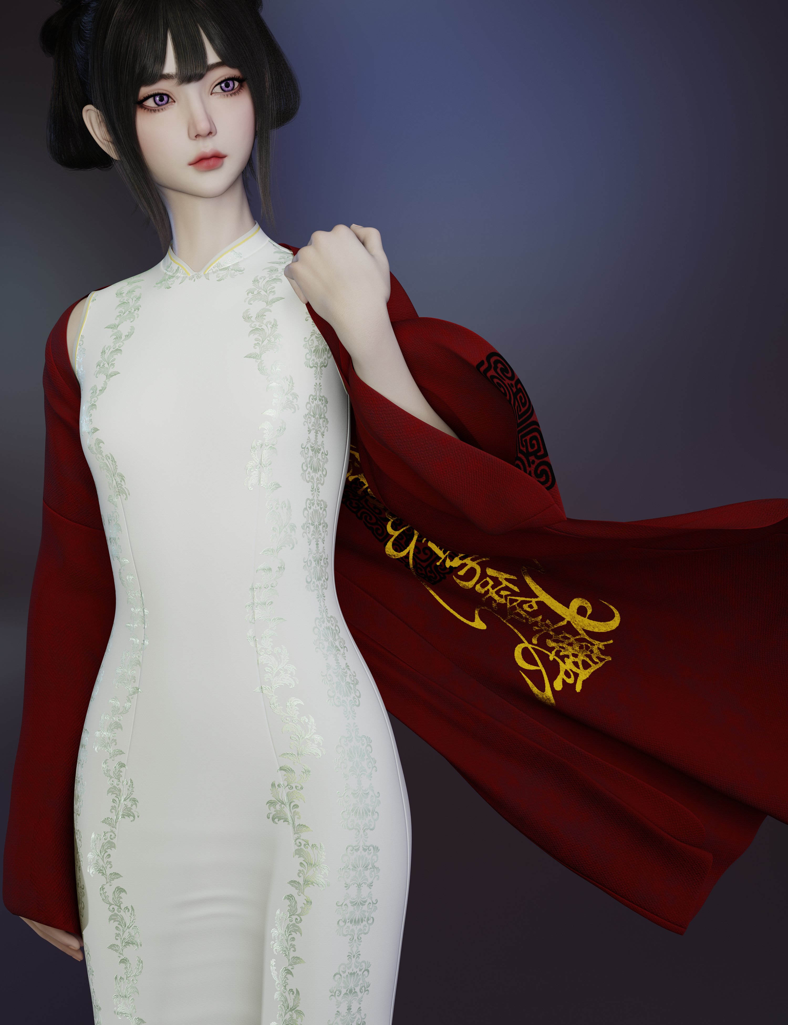 Yk dForce Traditional Taoist Robe Outfit for Genesis 9 by: yuke, 3D Models by Daz 3D