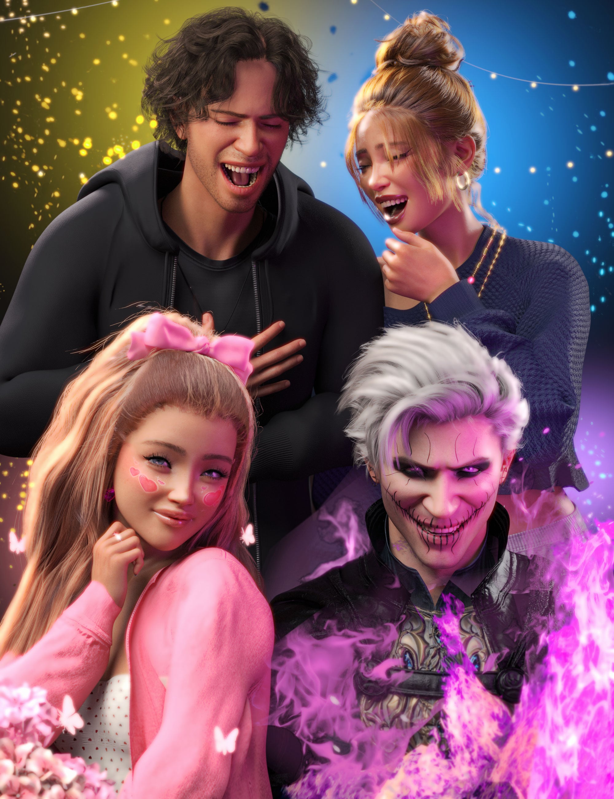 Laughing Out Loud Poses for Genesis 9 by: 3D SugarCosmoXpression, 3D Models by Daz 3D