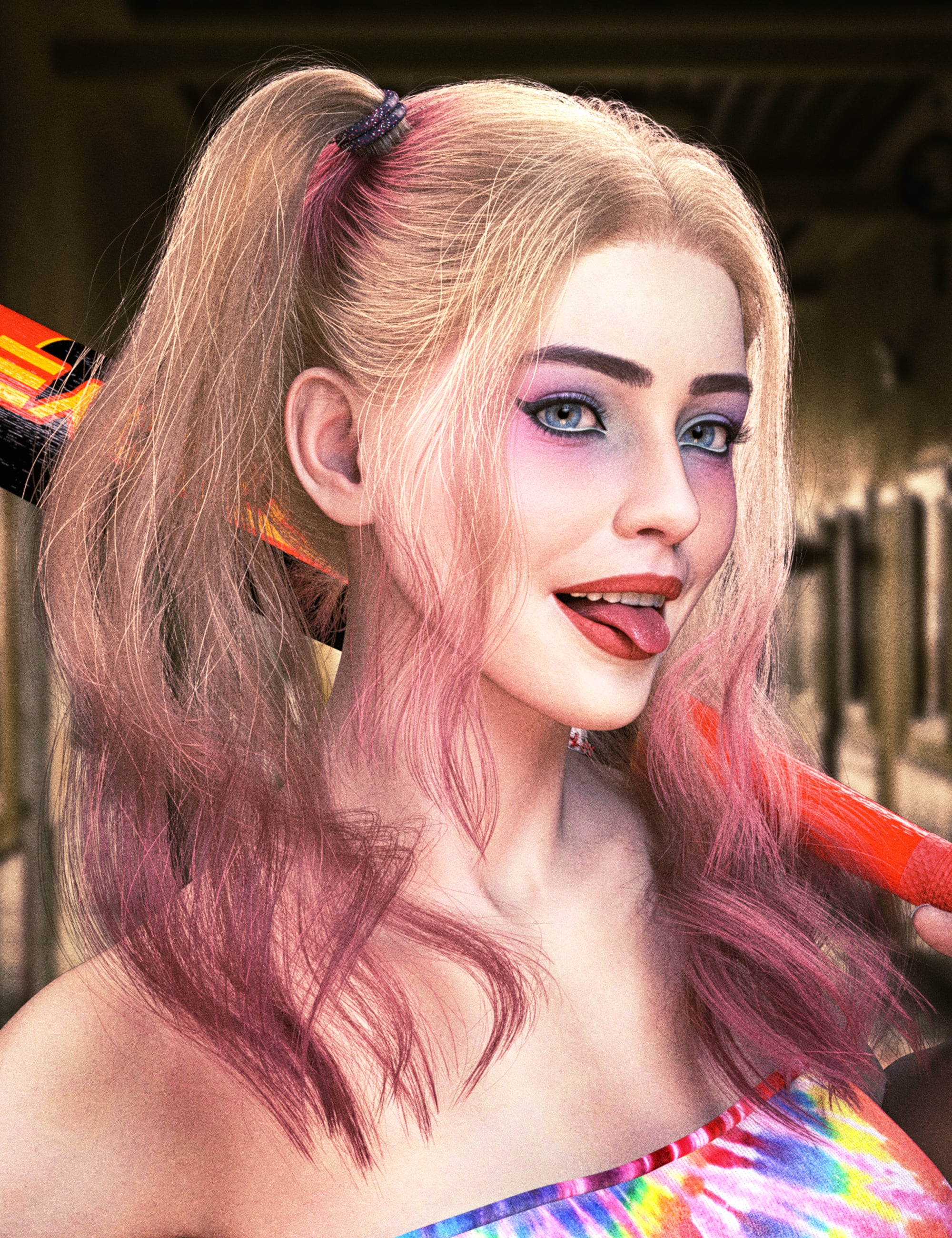 dForce FE Ombre Ponytails Strand-Based Hair for Genesis 9, 8 and 8.1 by: FeSoul, 3D Models by Daz 3D