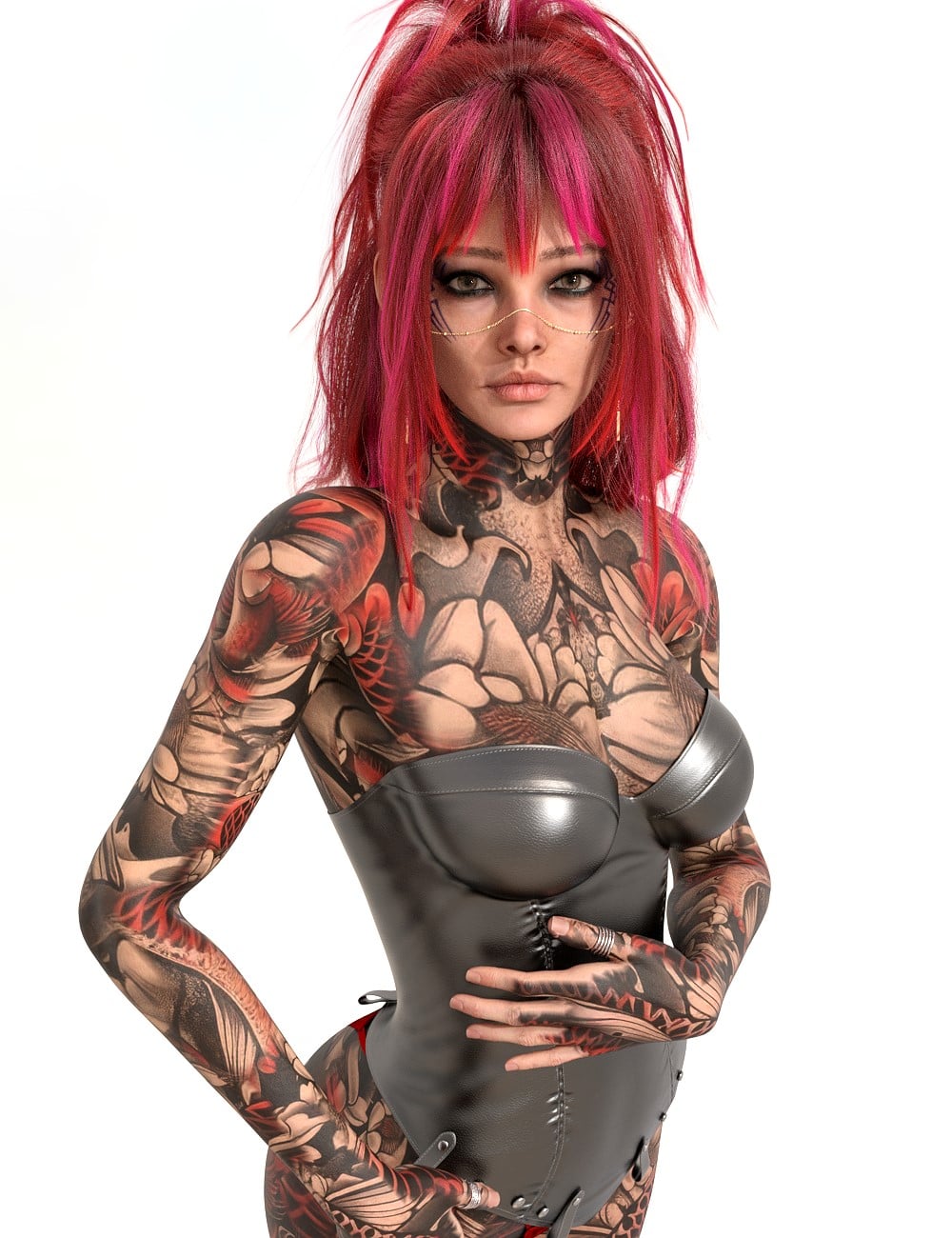 L3D SKINESSENCE - BlackRed Genesis 9 by: LUNA3D, 3D Models by Daz 3D