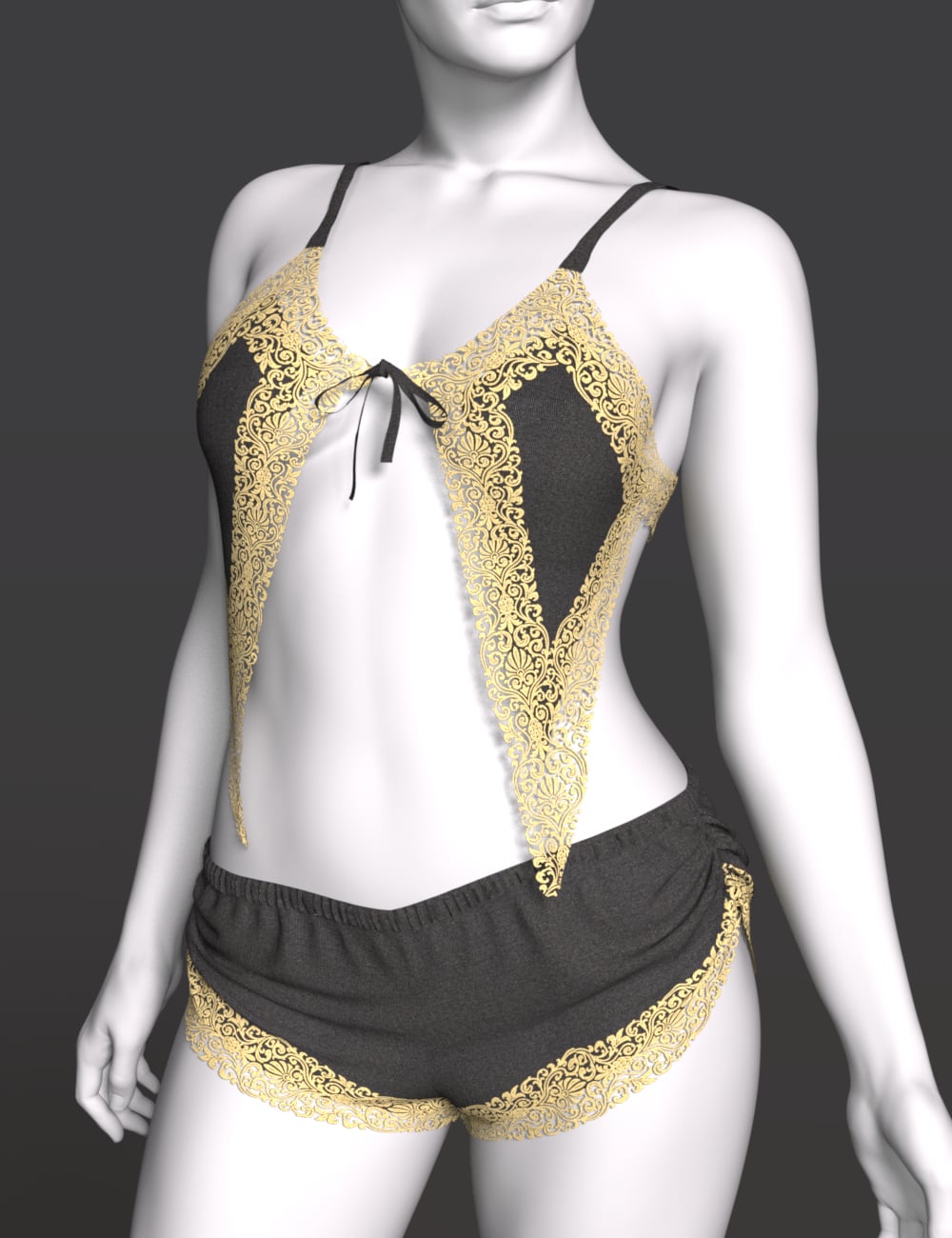SPR dForce Bow Lace Set for Genesis 9 by: Sprite, 3D Models by Daz 3D