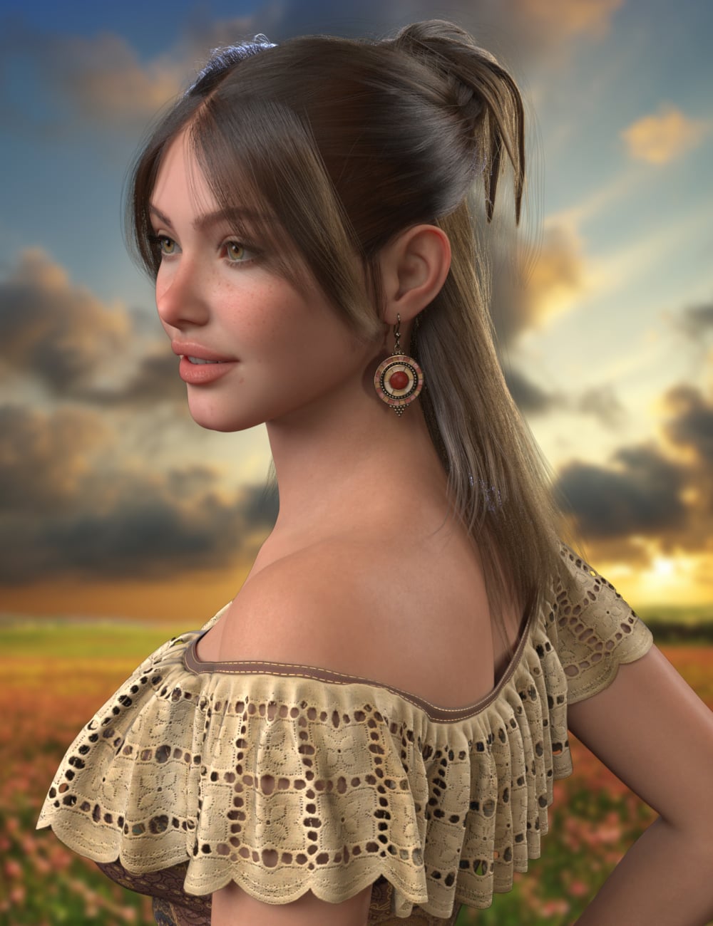 dForce Britney Hair for Genesis 9 by: Propschick, 3D Models by Daz 3D
