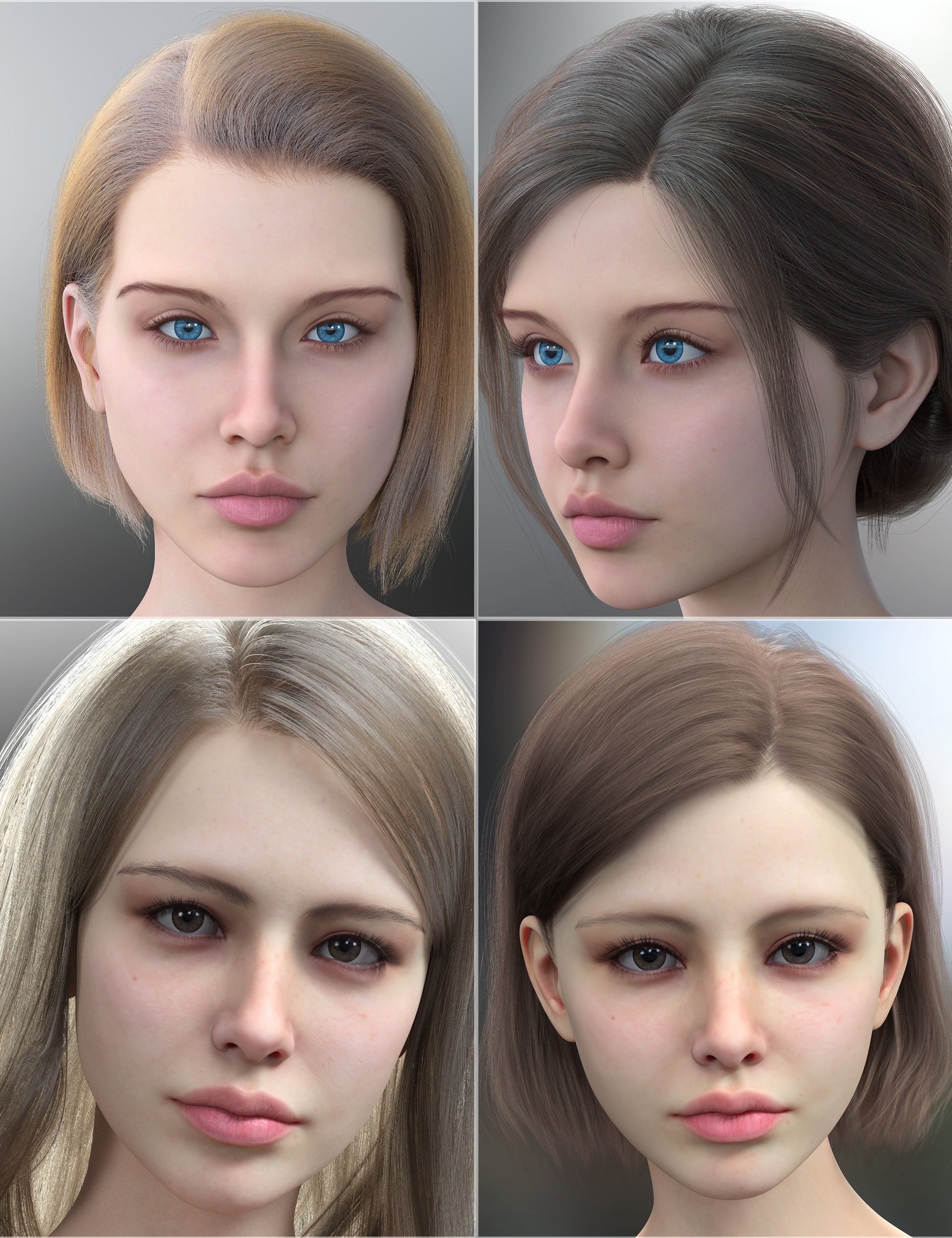 Vo Cal and Young, and Vo Dew and Young HD for Genesis 9 Character Bundle by: VOOTW, 3D Models by Daz 3D