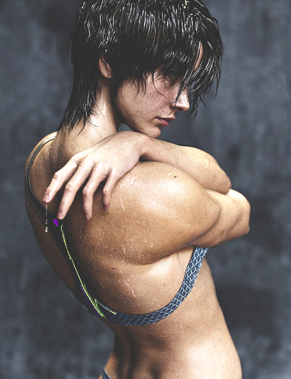 FN Wet Drips Fx For Genesis 9 by: Feng, 3D Models by Daz 3D
