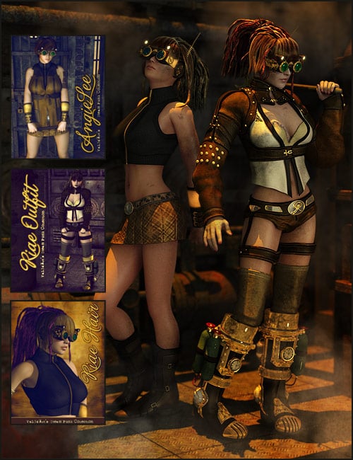 Angie Lee Riae Bundle by: LesthatVal3dart, 3D Models by Daz 3D