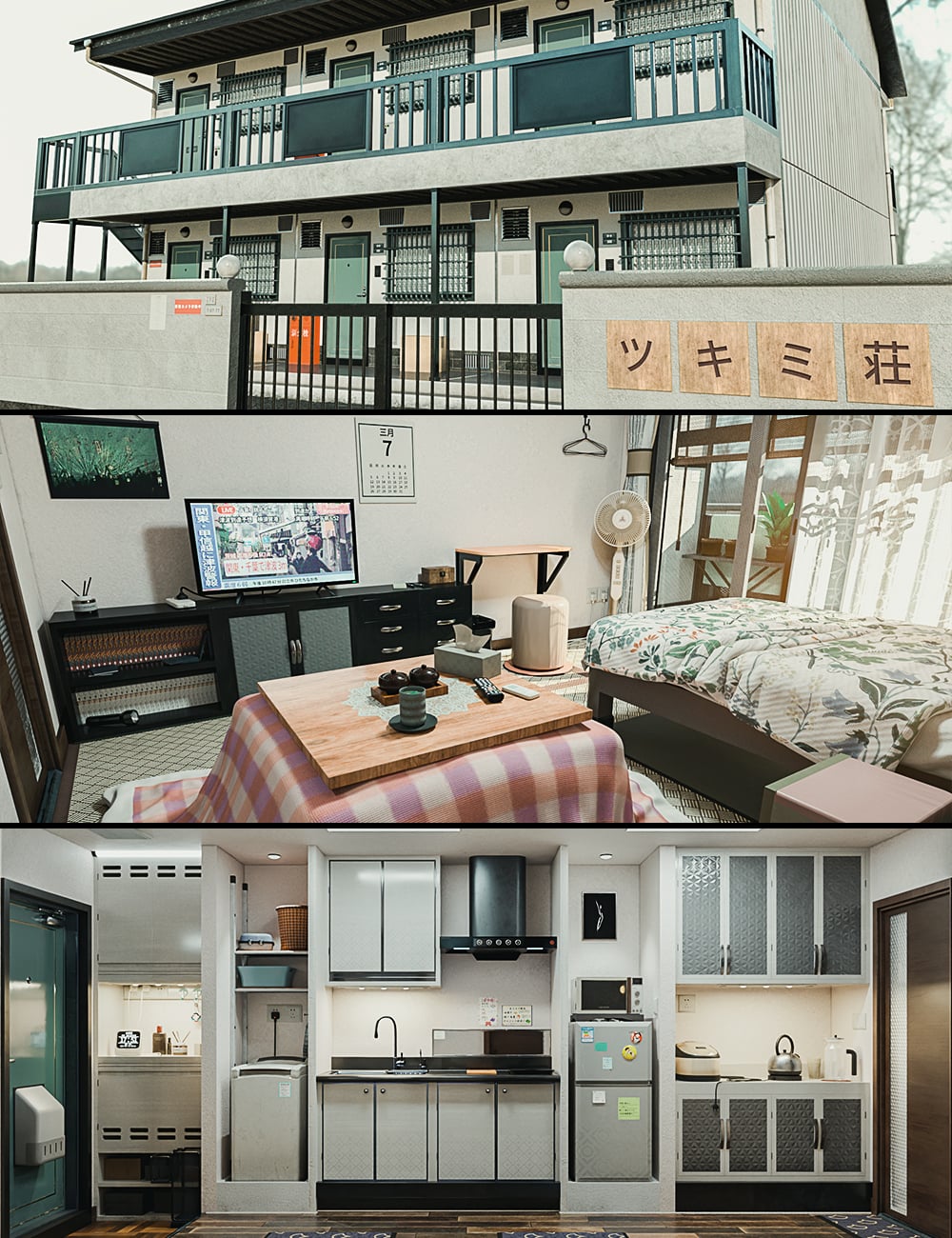 ATN Japanese Budget Apartment by: AnTiNeko, 3D Models by Daz 3D