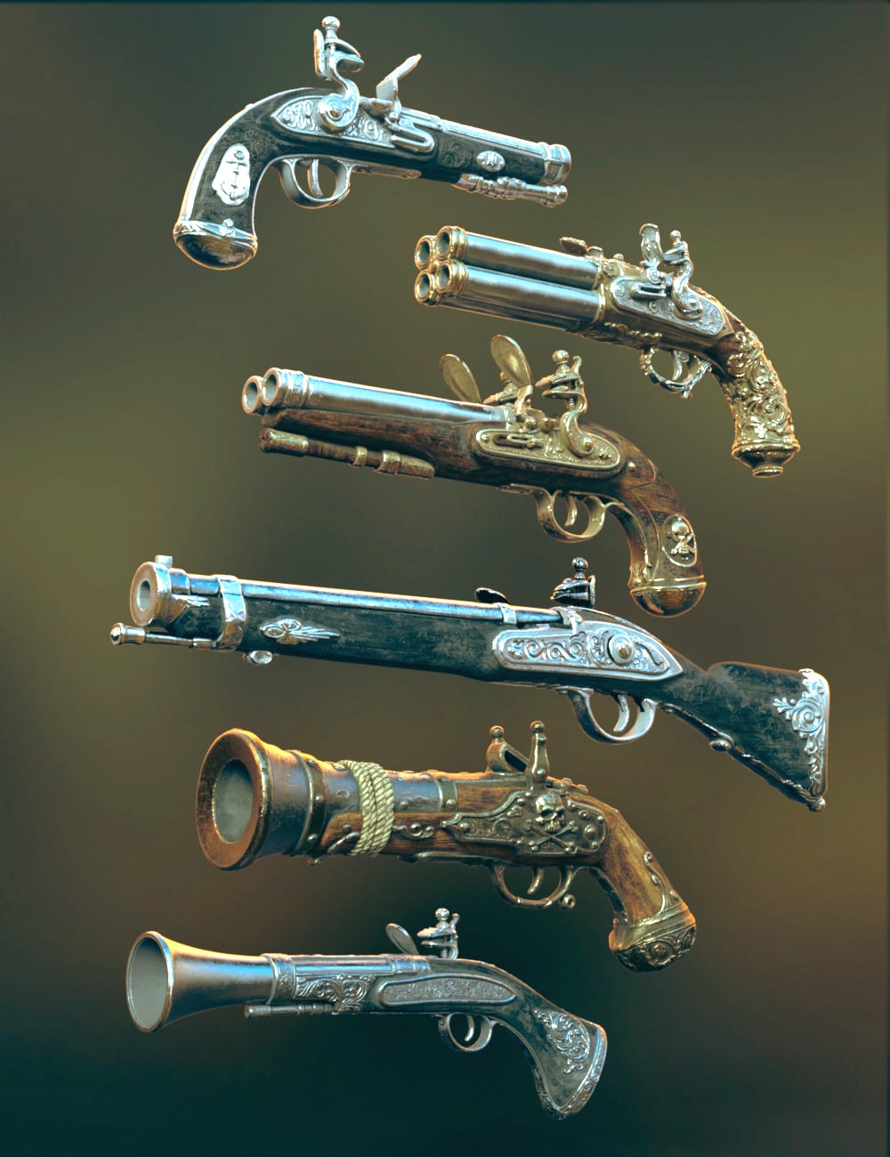 Polish Pirate Firearms by: Polish, 3D Models by Daz 3D