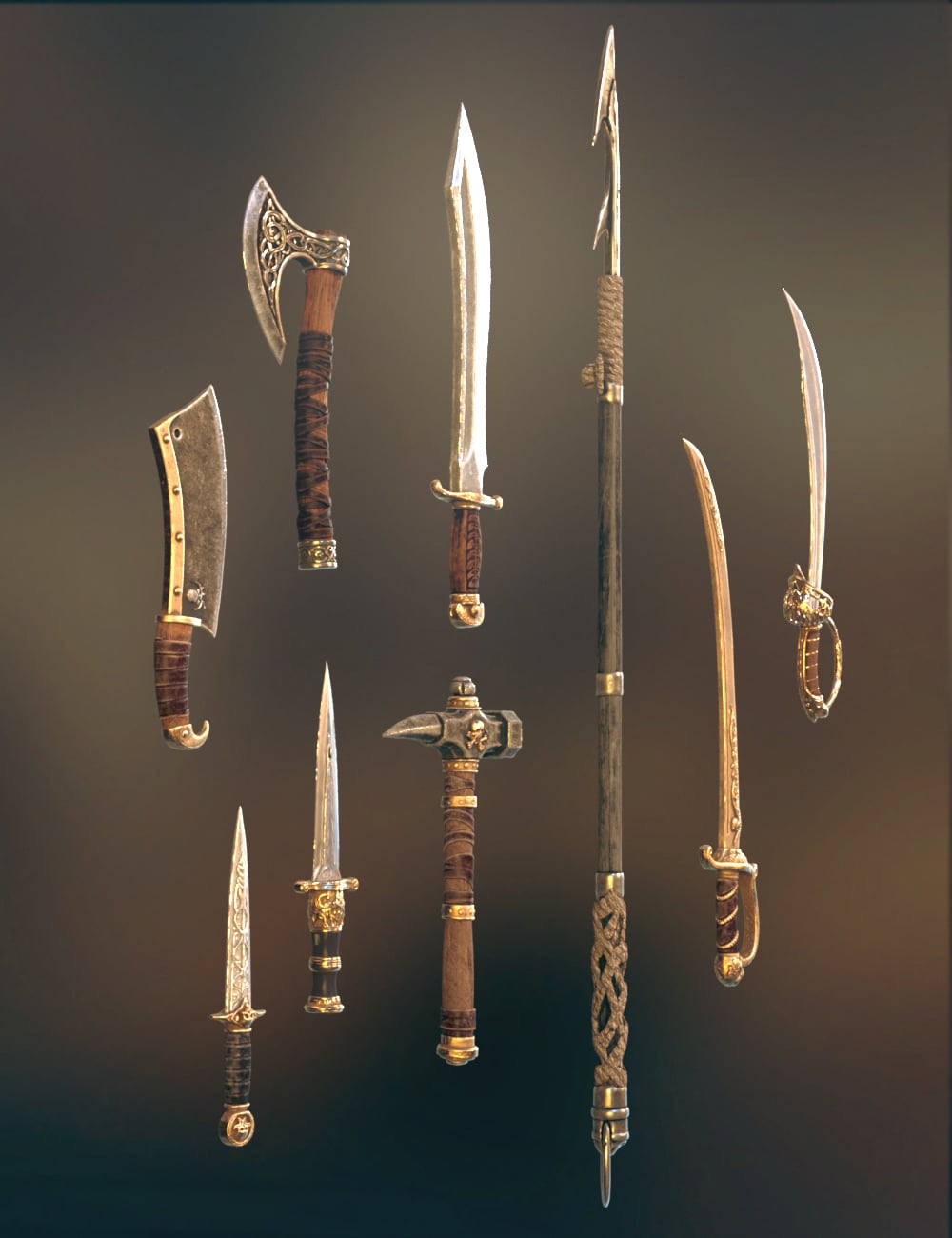 Polish Pirate Melee Weapons by: Polish, 3D Models by Daz 3D