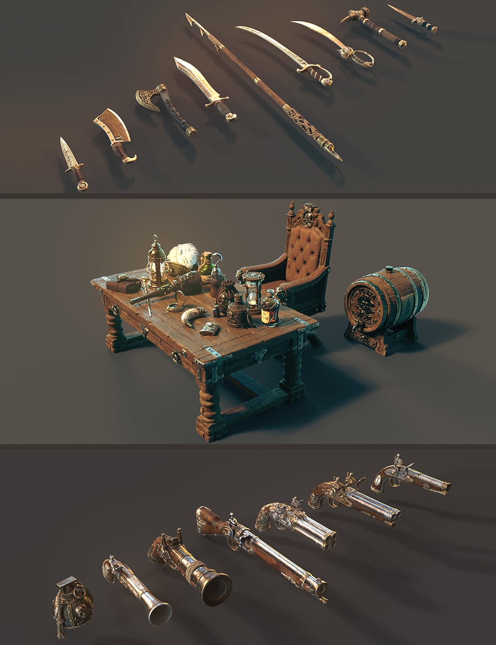 Polish Pirate Asset Bundle by: Polish, 3D Models by Daz 3D