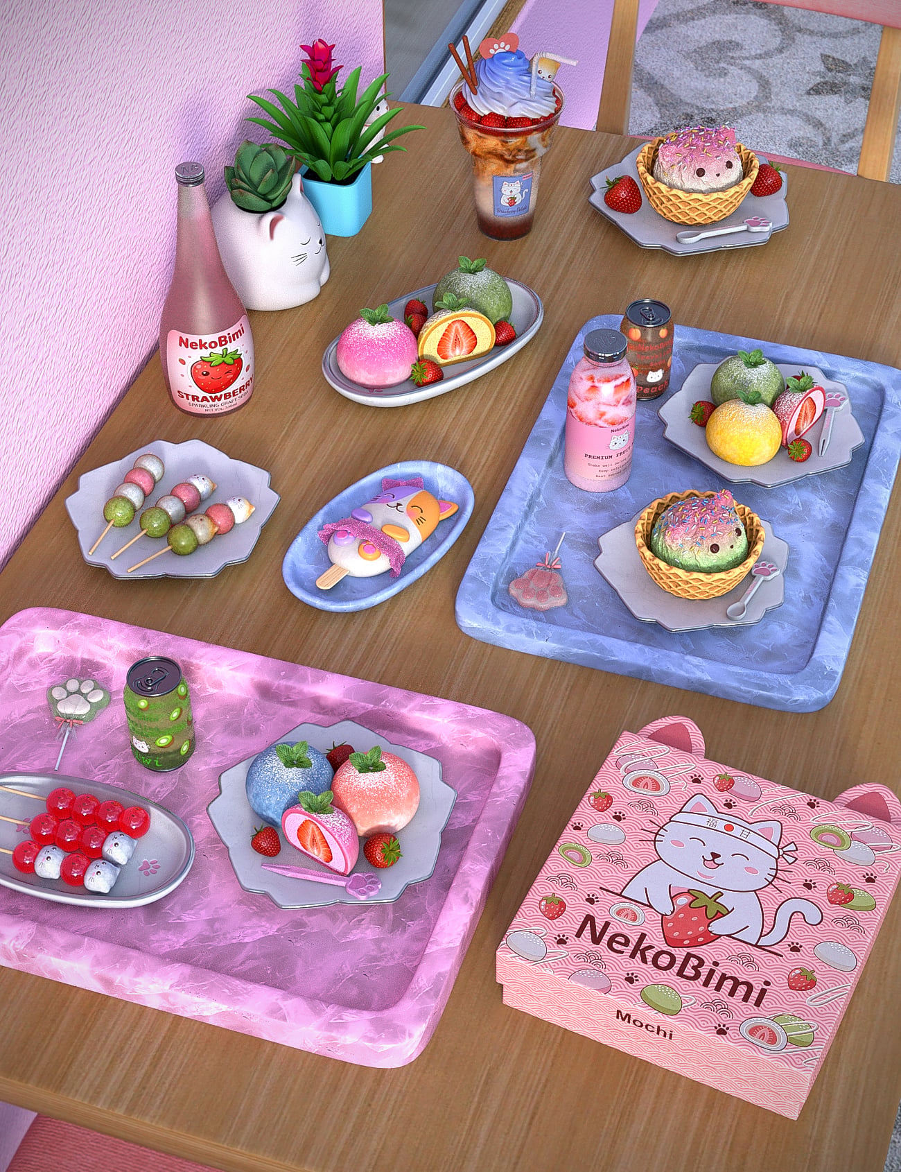SE NekoBimi Dessert by: Space Elsa, 3D Models by Daz 3D