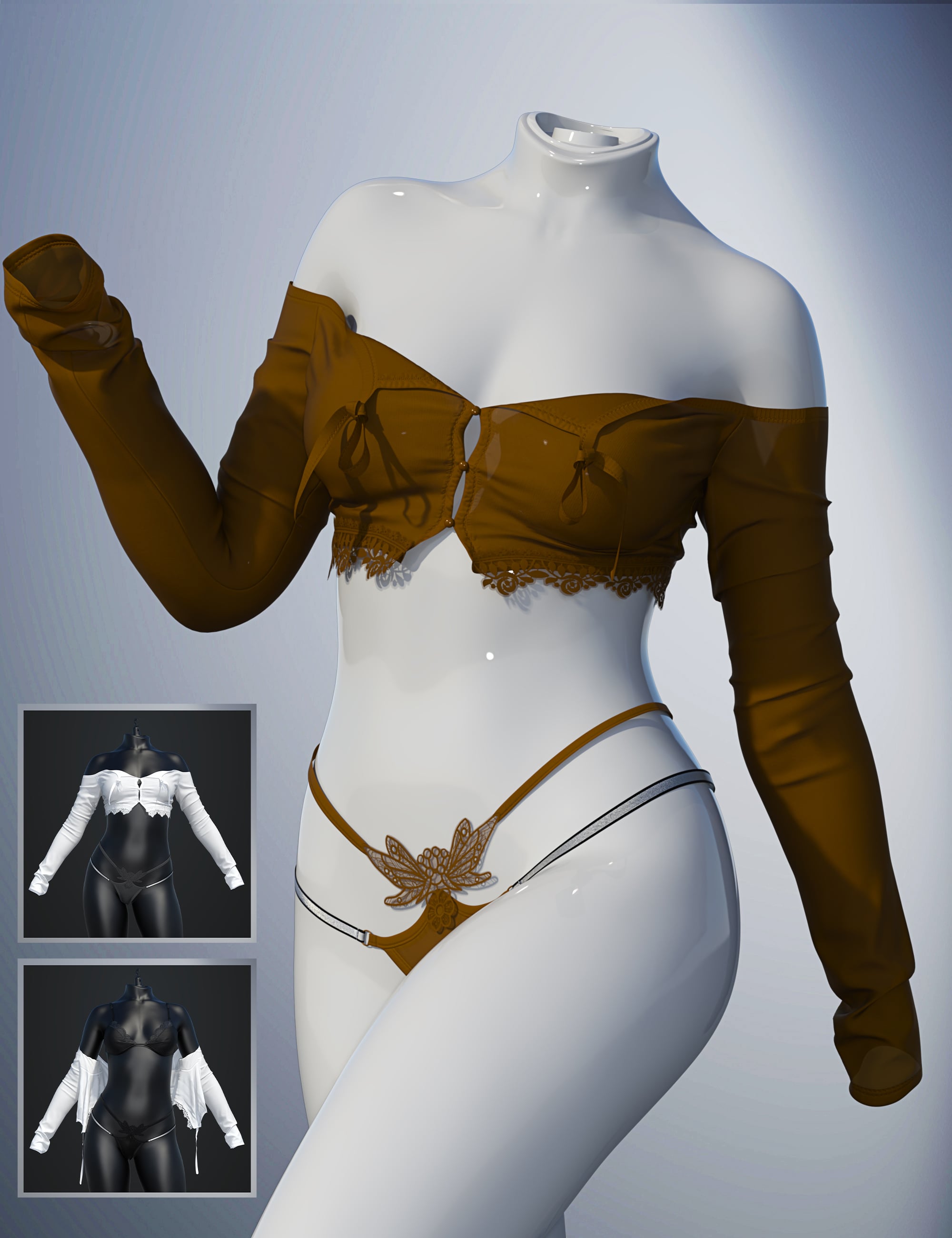 dForce SU Sexy Girl Outfit for Genesis 9 by: Sue Yee, 3D Models by Daz 3D