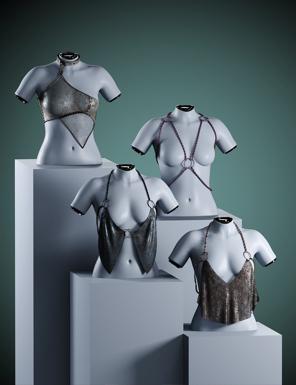 dForce Metal Tops for Genesis 9 by: Chrryt, 3D Models by Daz 3D