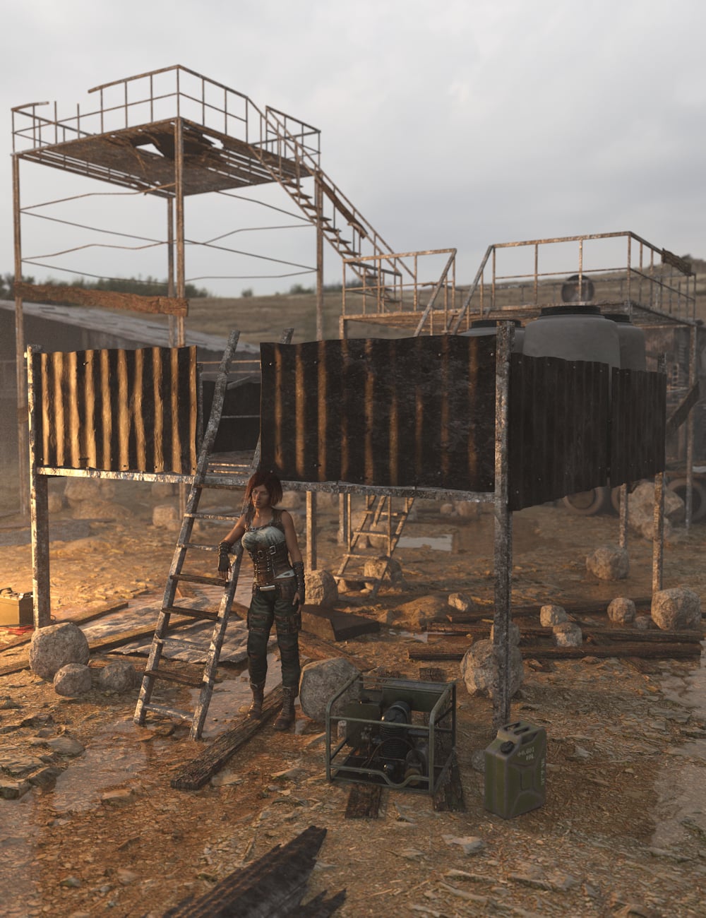 Post Apocalyptic Constructions 1 by: Enterables, 3D Models by Daz 3D