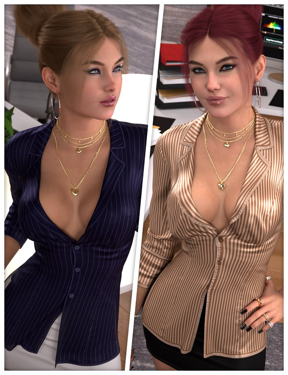 Fashionable Textures for dForce SU Sexy Shirt by: ShanasSoulmate, 3D Models by Daz 3D