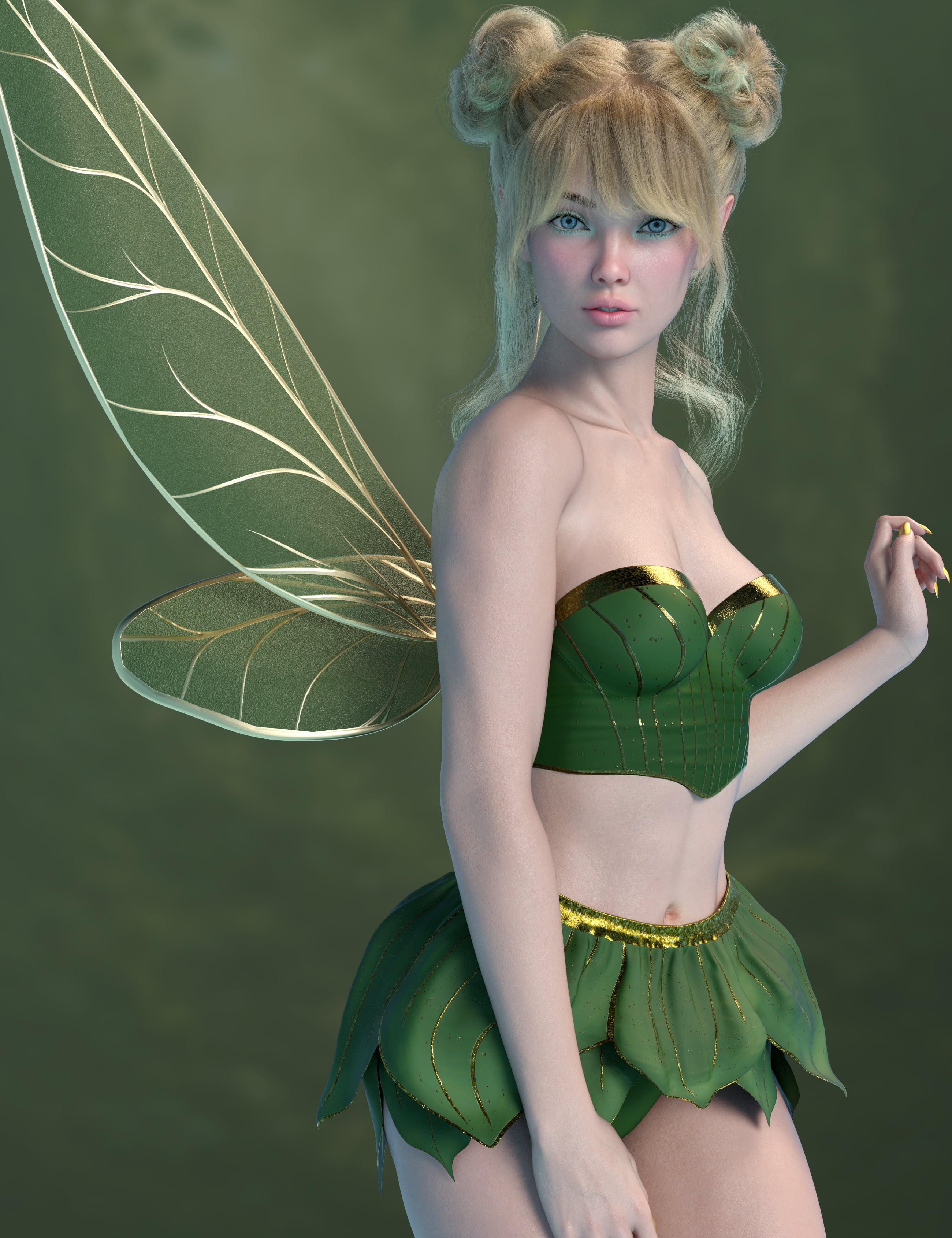 X-Fashion Enchanted Fairy Costume for Genesis 9 and 8 Female by: xtrart-3d, 3D Models by Daz 3D