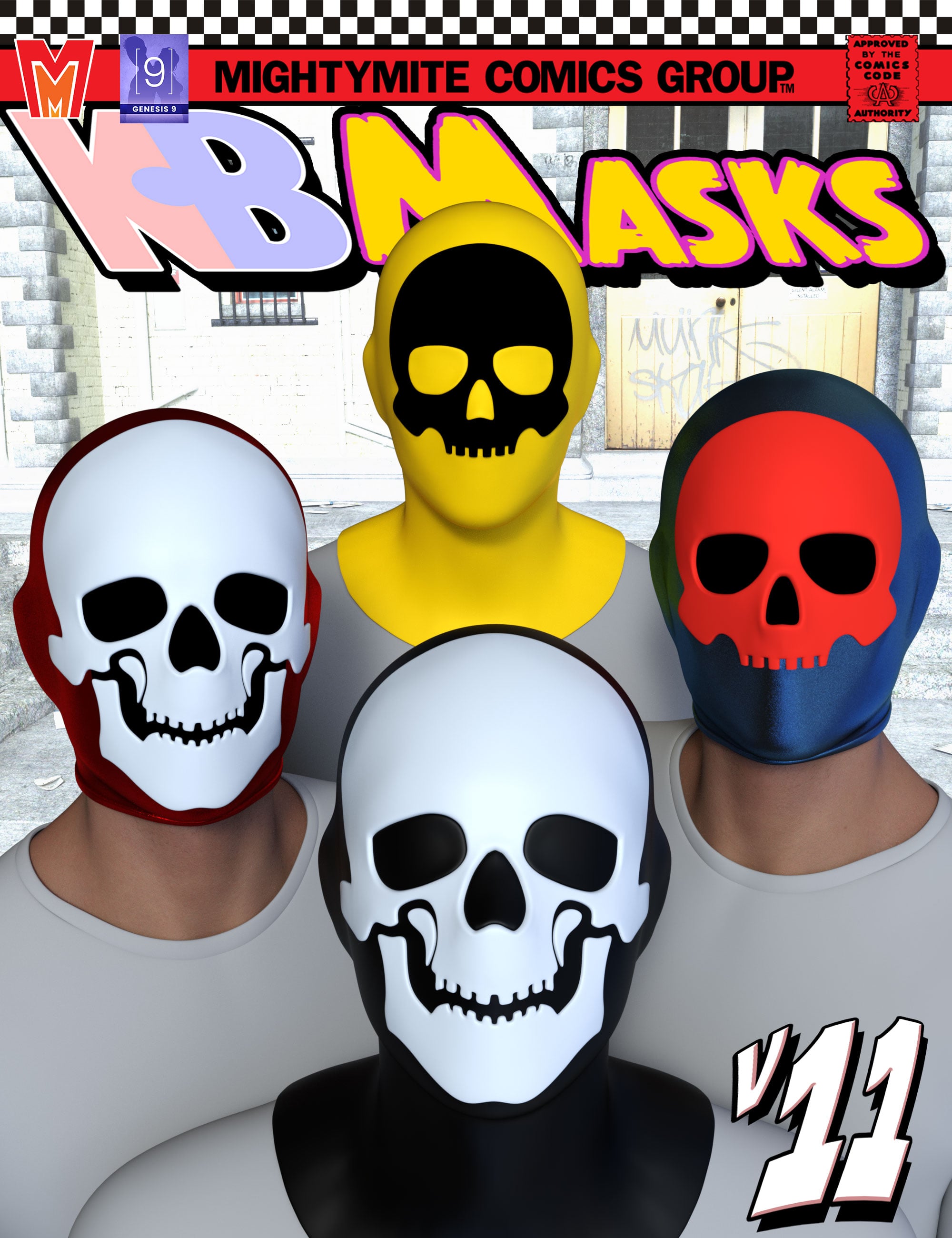 Masks v011 MMKBGenesis 9 by: MightyMite, 3D Models by Daz 3D