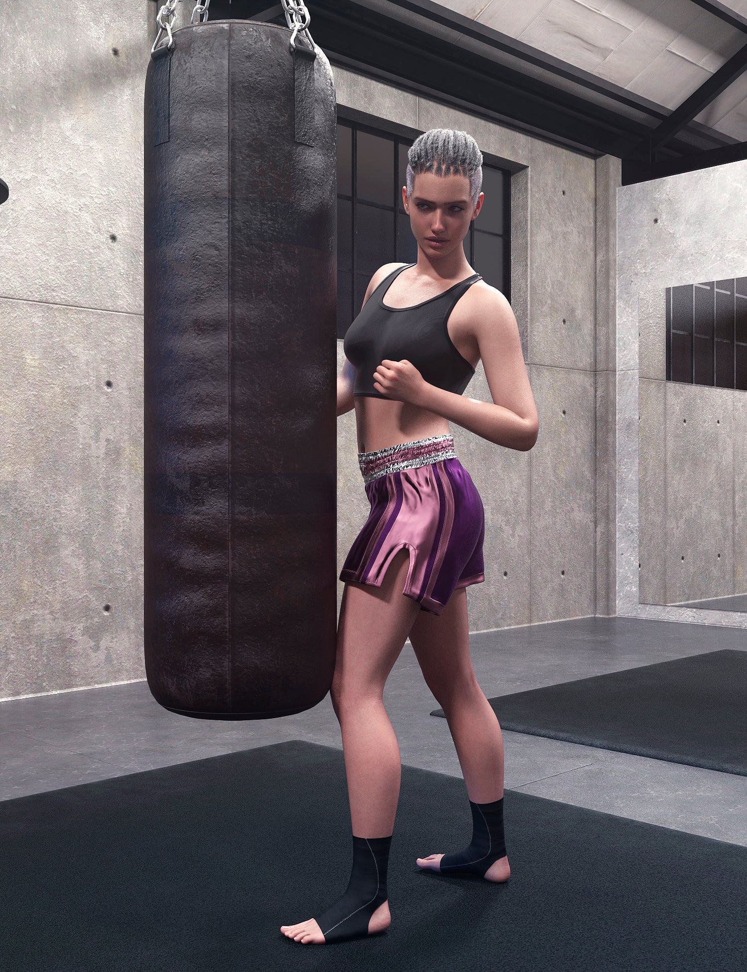 Gym PinUp Boxing Model Poses for Genesis 9 Feminine by: fjaa3d, 3D Models by Daz 3D