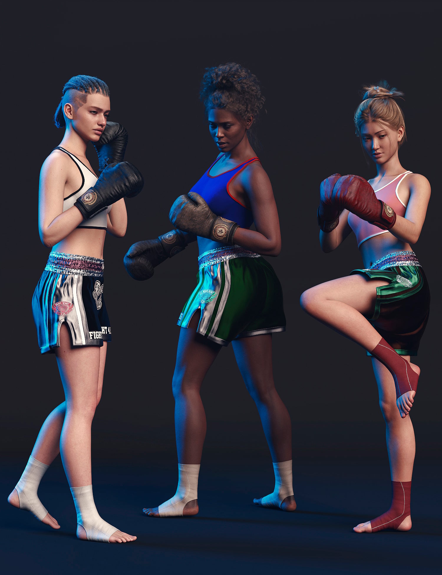 dForce Boxing Training Outfit for Genesis 9 Texture Add-On by: fjaa3d, 3D Models by Daz 3D