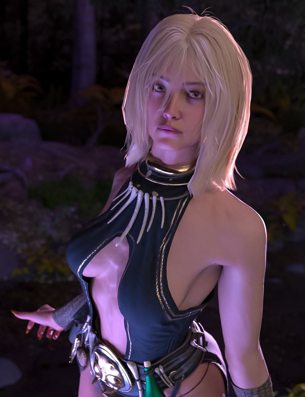 Skullbound Dark Shaman Hair for Genesis 9 by: Val3dartbiuzpharb, 3D Models by Daz 3D