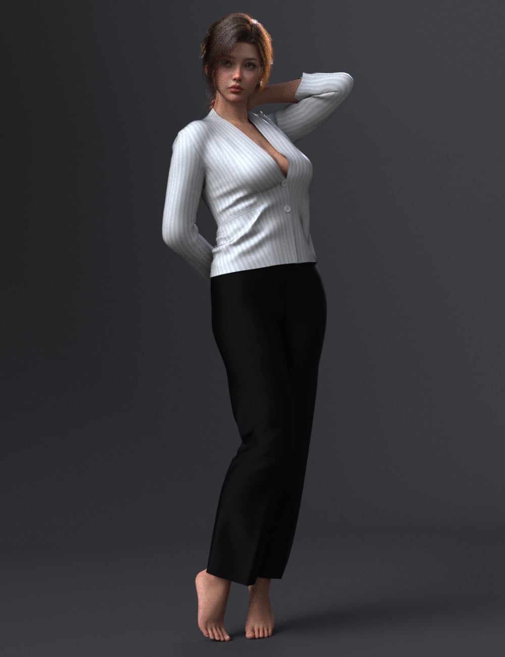 dForce EG Women's Suit, Wool Sweater Set and Poses for Genesis 9 Bundle by: Ergou, 3D Models by Daz 3D