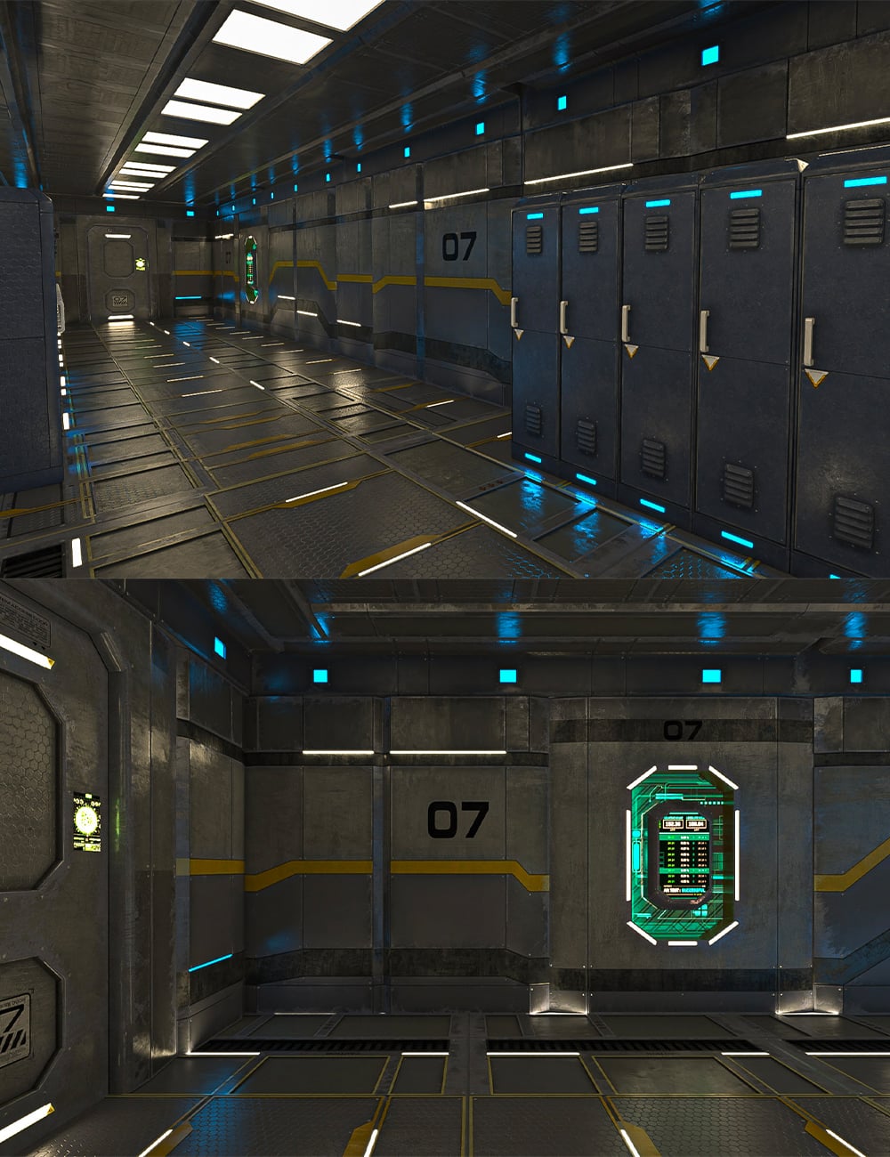 Sci-Fi Modular Corridor System by: Tesla3dCorpclacydarch, 3D Models by Daz 3D