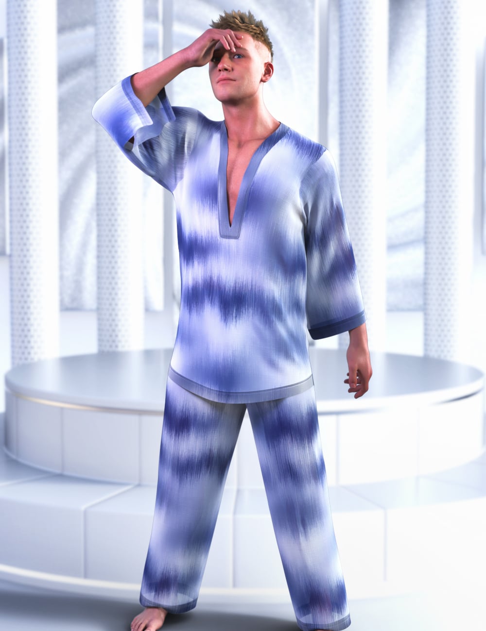 JMR dForce Luca Summer Outfit for Genesis 9 and 8 Male by: JaMaRe, 3D Models by Daz 3D