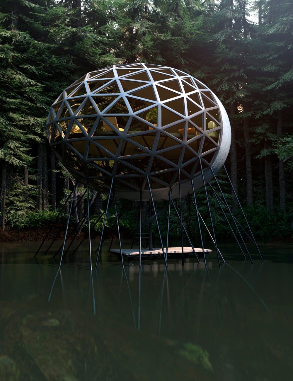 Voronoi Tilted Ovoshell by: Human, 3D Models by Daz 3D