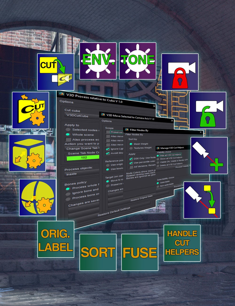 V3D Scene Tools by: V3Digitimes, 3D Models by Daz 3D