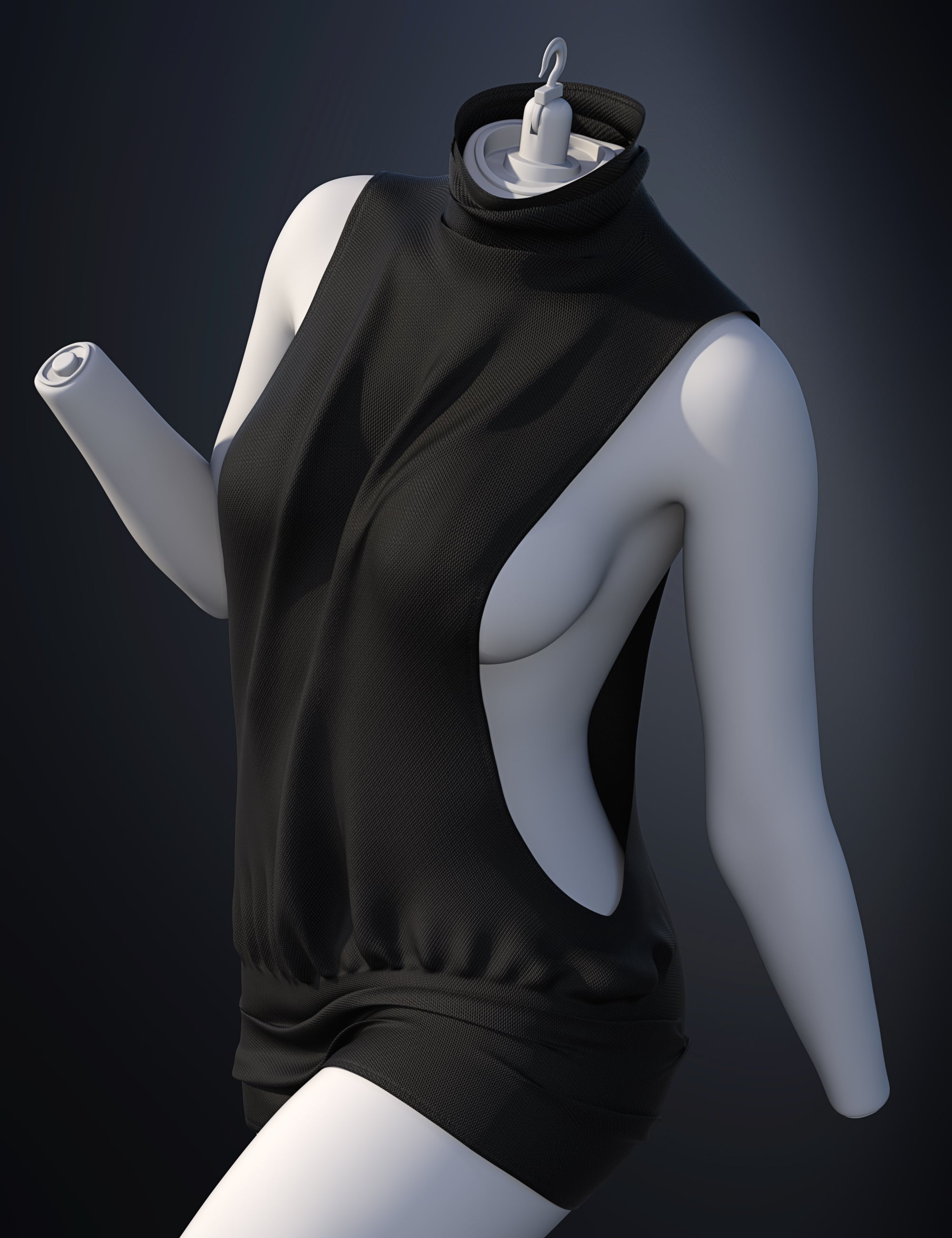 dForce SU Hollowed Out Dress for Genesis 9 by: Sue Yee, 3D Models by Daz 3D