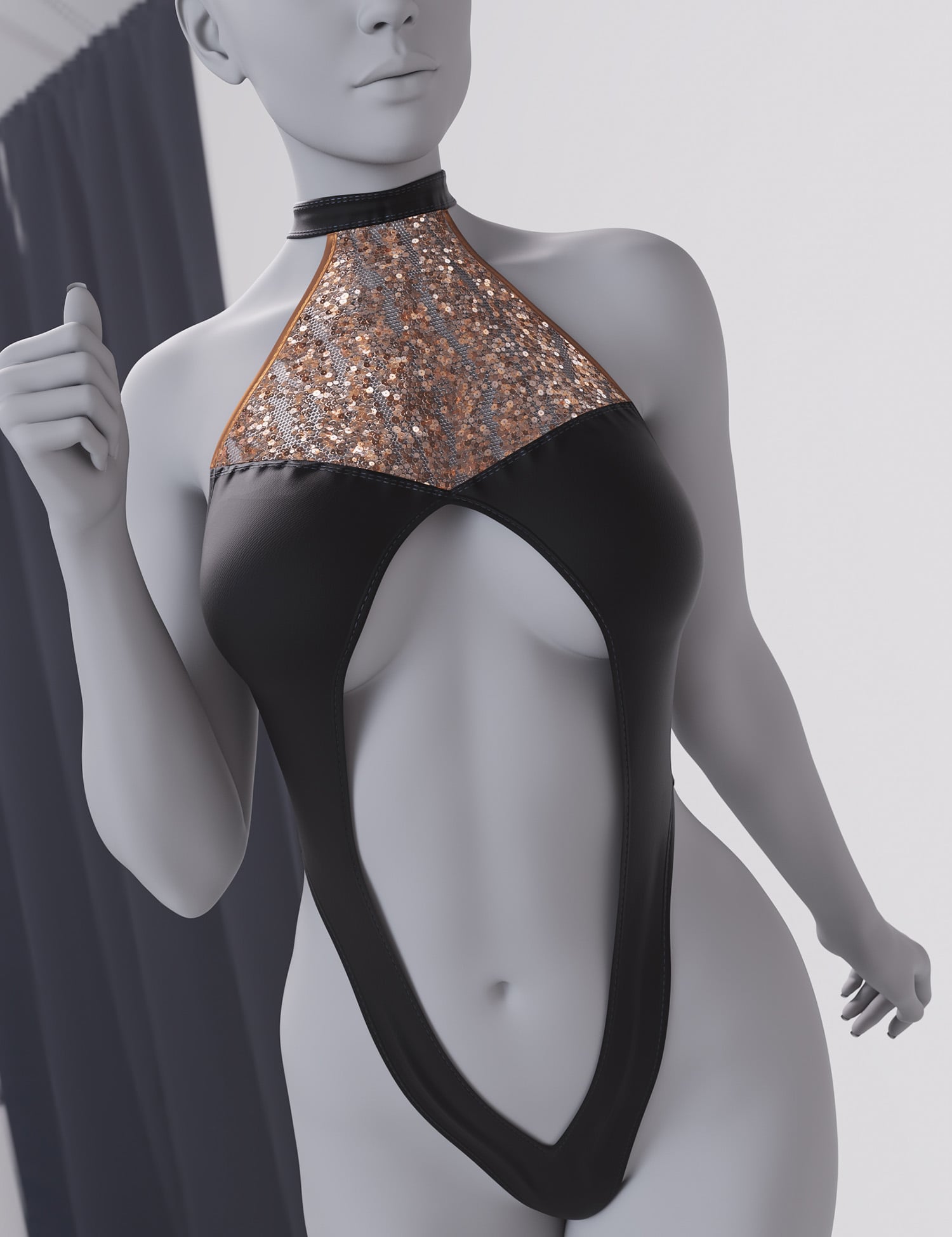dForce Inner Cut Suit for Genesis 9 and 8 Female by: Lilflame, 3D Models by Daz 3D