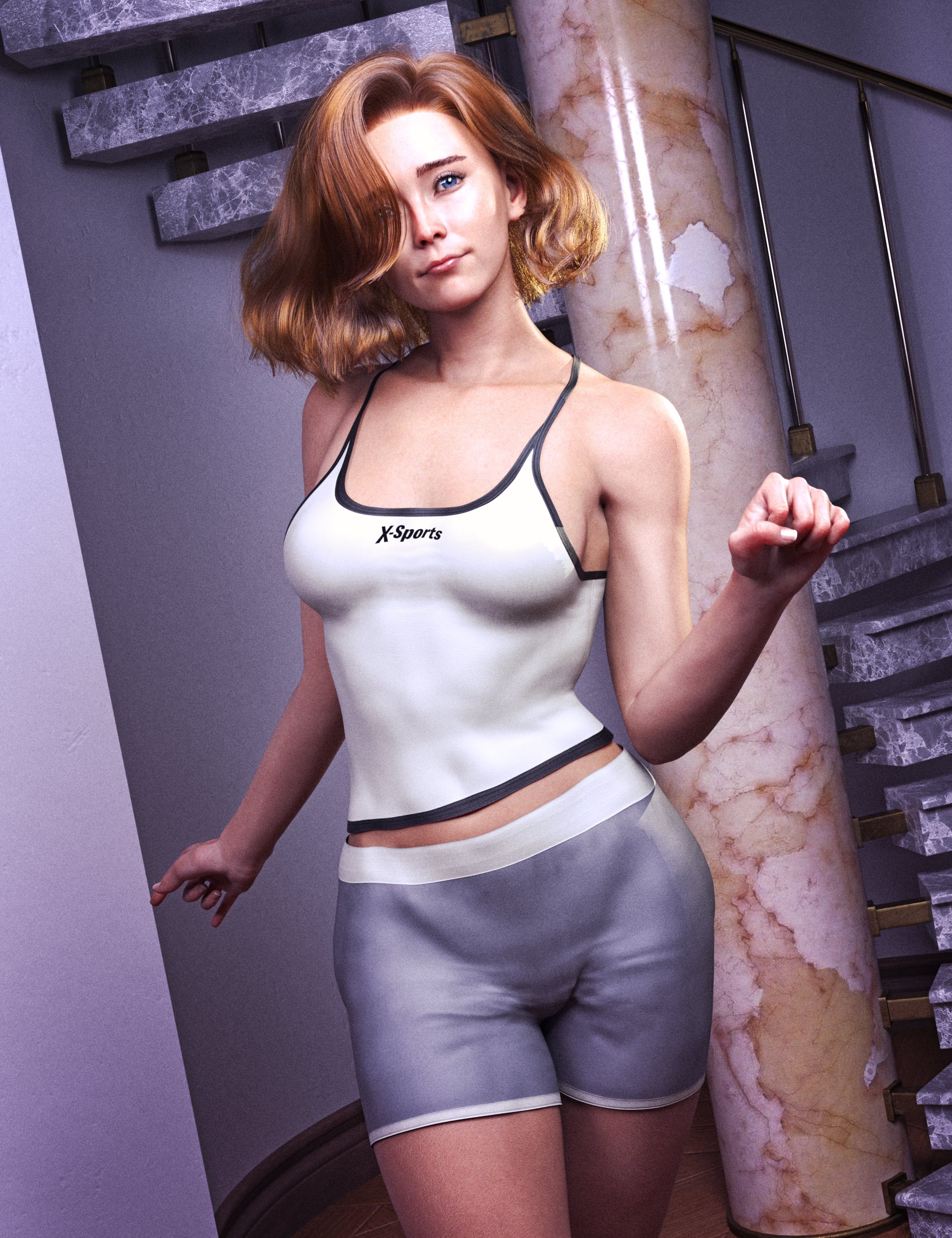 dForce XBit Fitness Sports Outfit for Genesis 9, 8 and 8.1 Female by: X-BIT, 3D Models by Daz 3D