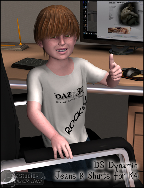 DS Dynamic Jeans and Shirt for K4 by: DraagonStorm, 3D Models by Daz 3D
