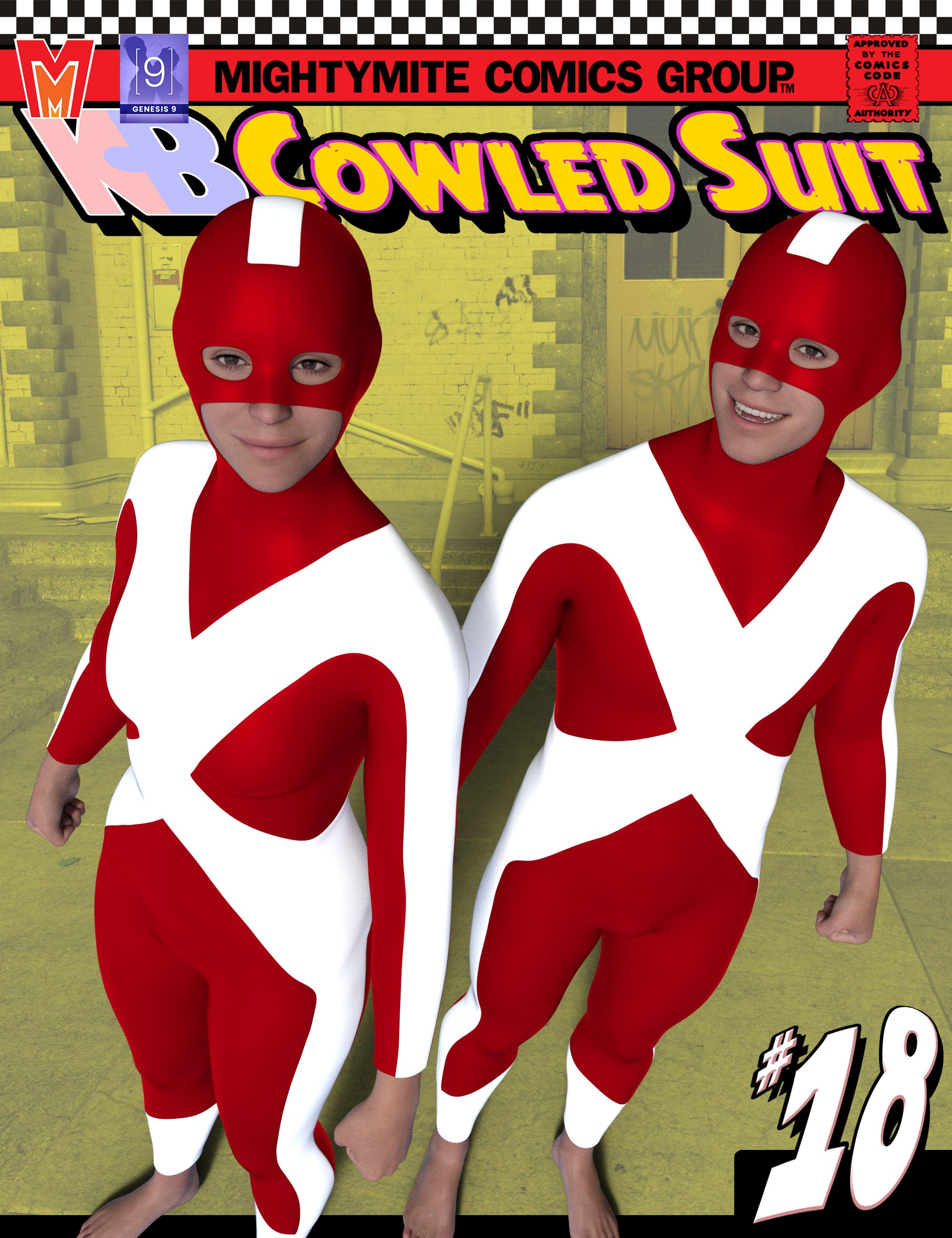 Cowled Suit 018 MMKBGenesis 9 by: MightyMite, 3D Models by Daz 3D