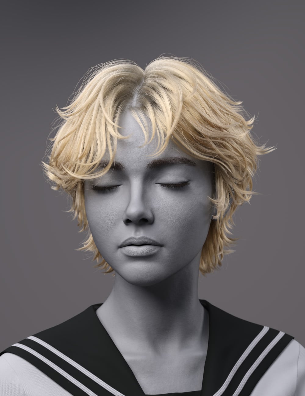 FV dForce Rebel Wolf Cut Hair for Genesis 9 by: ForlornVoid, 3D Models by Daz 3D