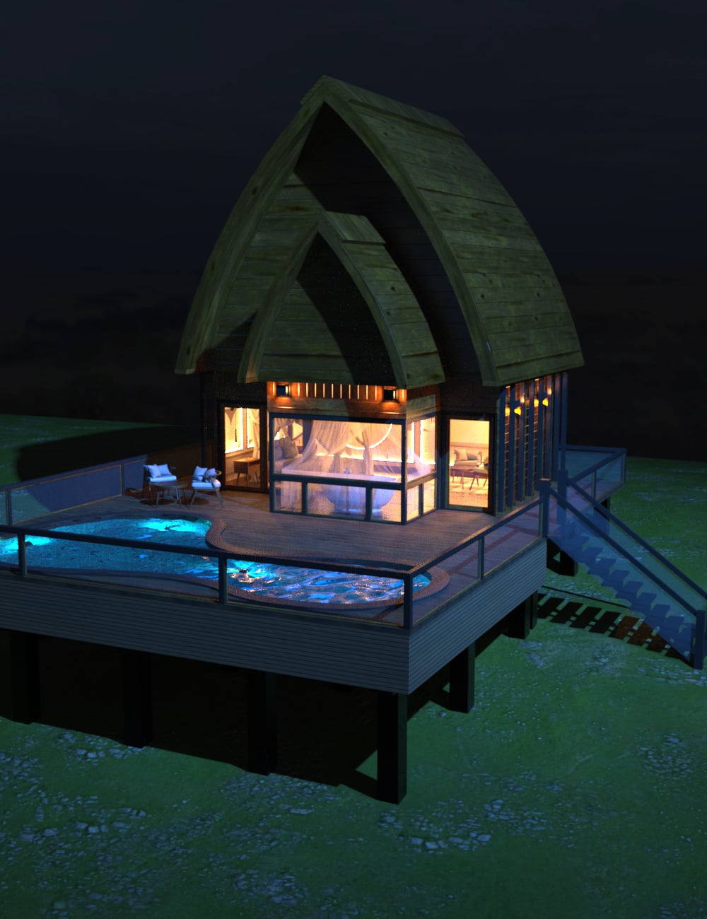 Elevated Resort Suite by: PrecisionArt9, 3D Models by Daz 3D
