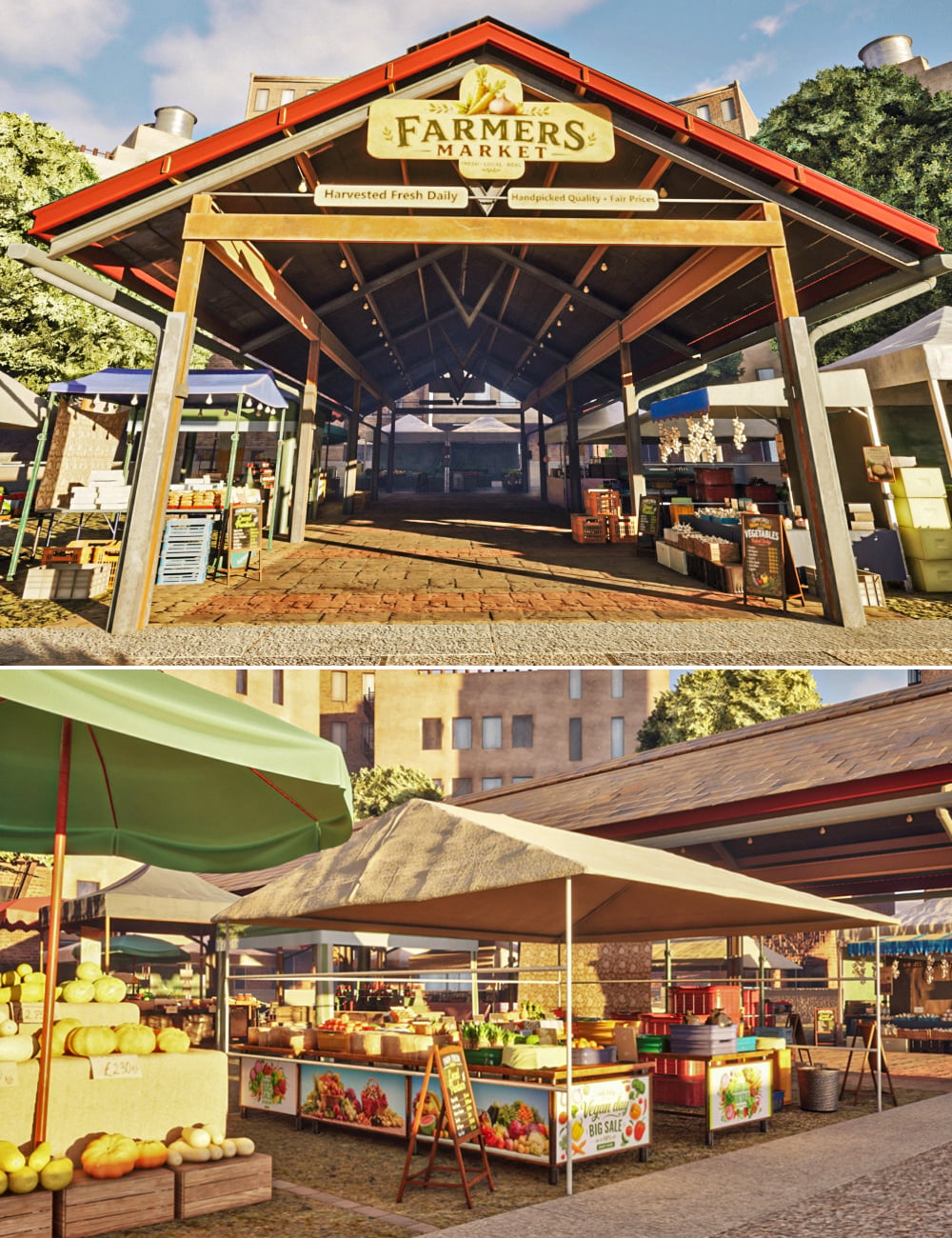 XI Farmers Market by: Xivon, 3D Models by Daz 3D