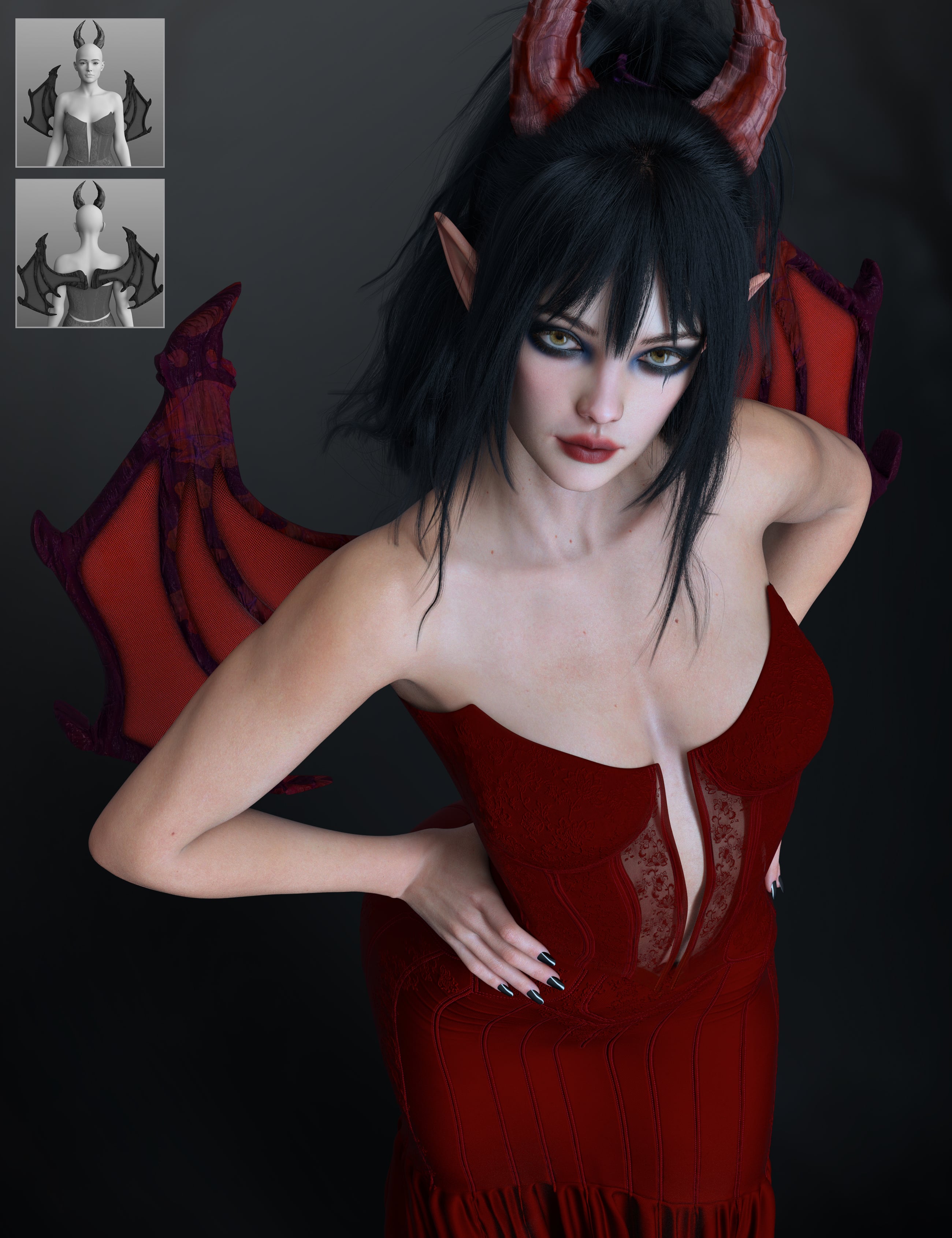 X-Fashion Dragon Queen Costume for Genesis 9 and 8 Female by: xtrart-3d, 3D Models by Daz 3D