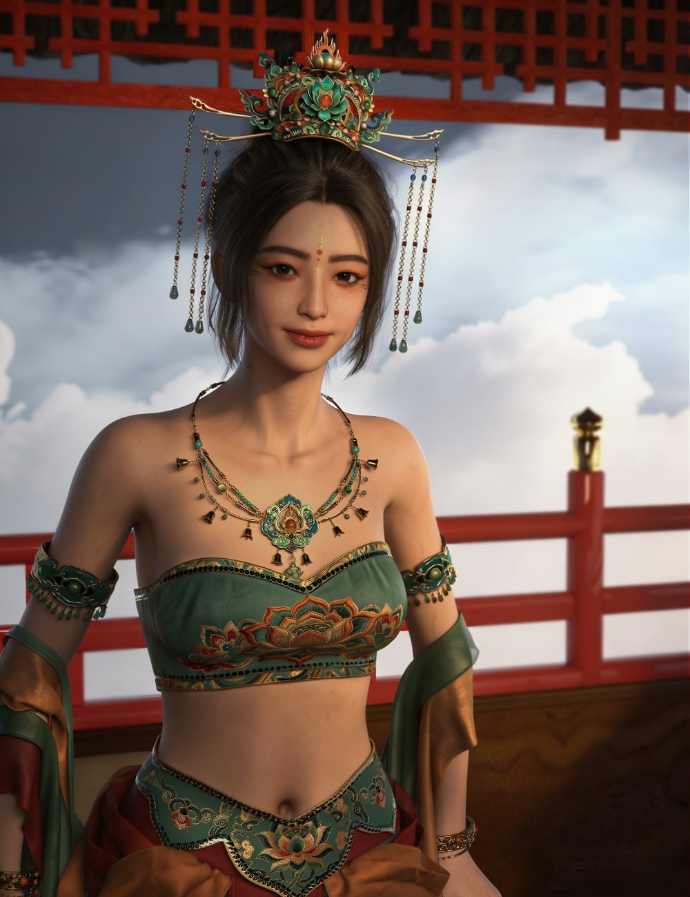 Lala Dunhuang Apsara Bundle for Genesis 9 by: Lala-Rabbit, 3D Models by Daz 3D