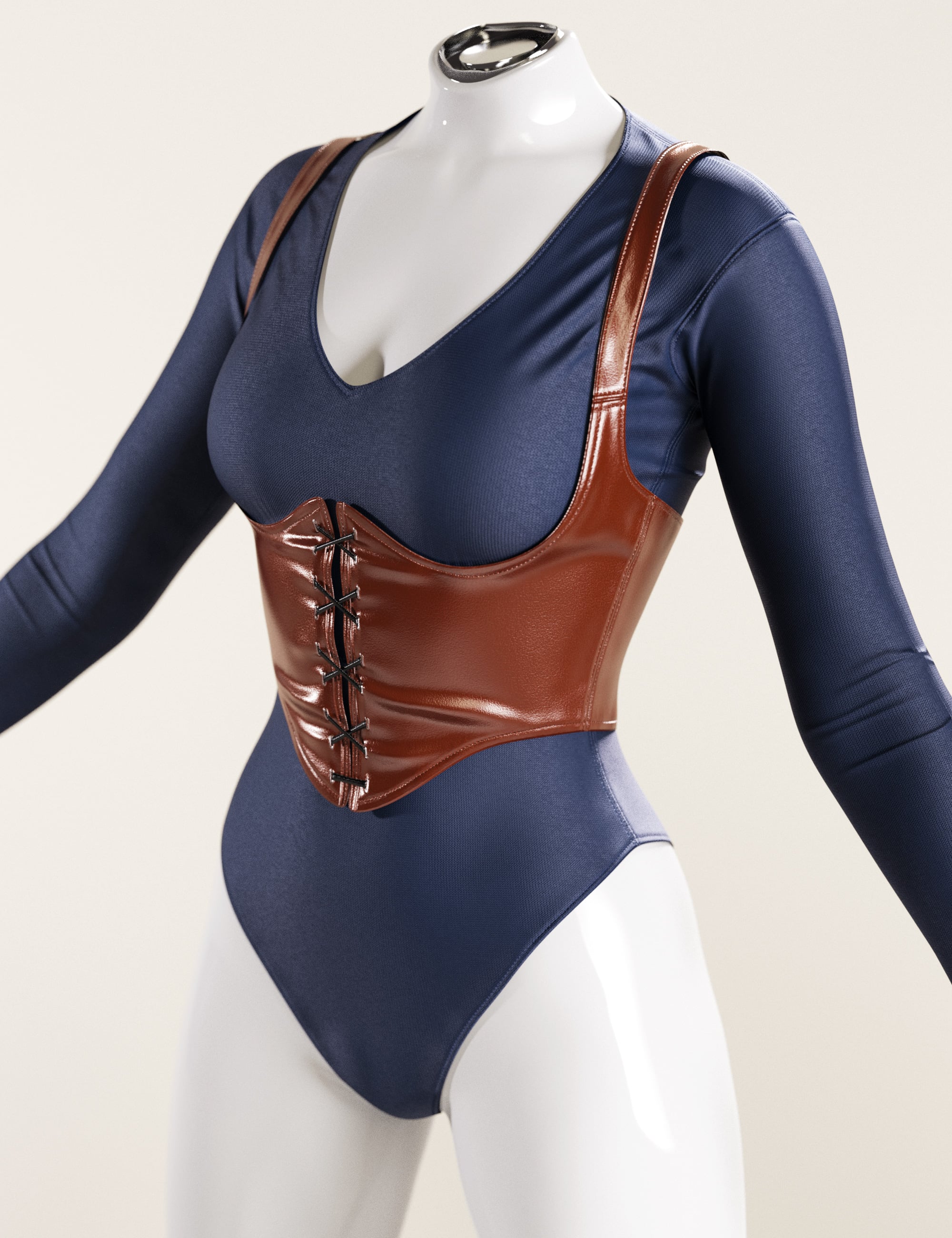 dForce Leotard And Corset for Genesis 9 by: outoftouch, 3D Models by Daz 3D