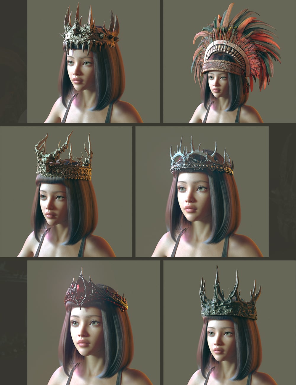 Polish Dark Fantasy Crown by: Polish, 3D Models by Daz 3D