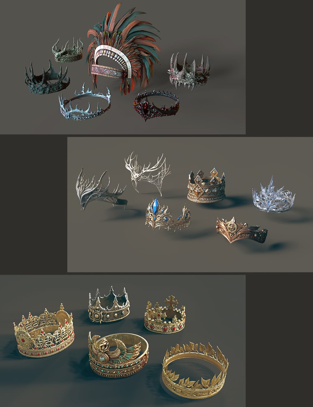 Polish Fantastic Crown Collection by: Polish, 3D Models by Daz 3D