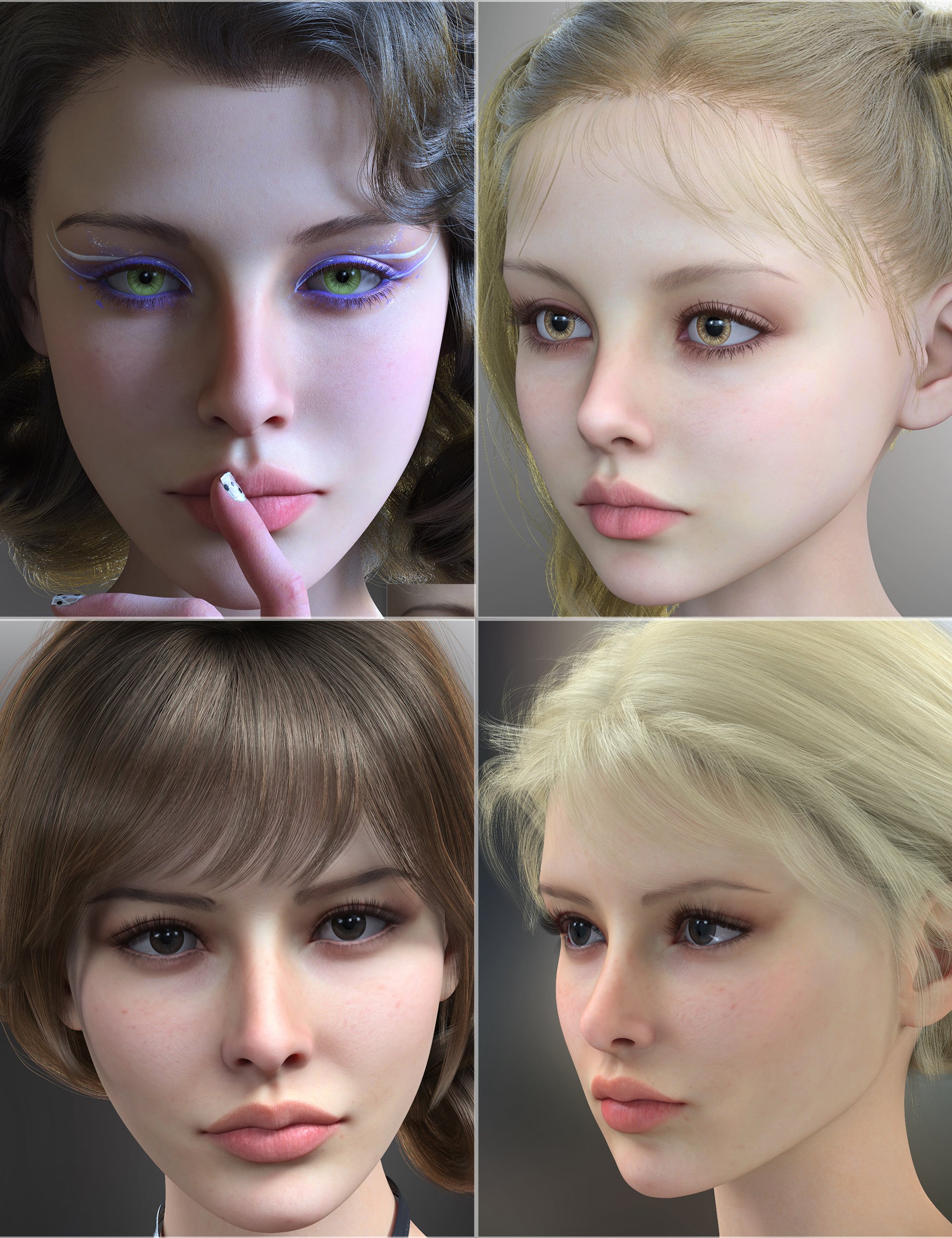Vo Ion and Young, and Vo Fio and Young HD for Genesis 9 Character Bundle by: VOOTW, 3D Models by Daz 3D
