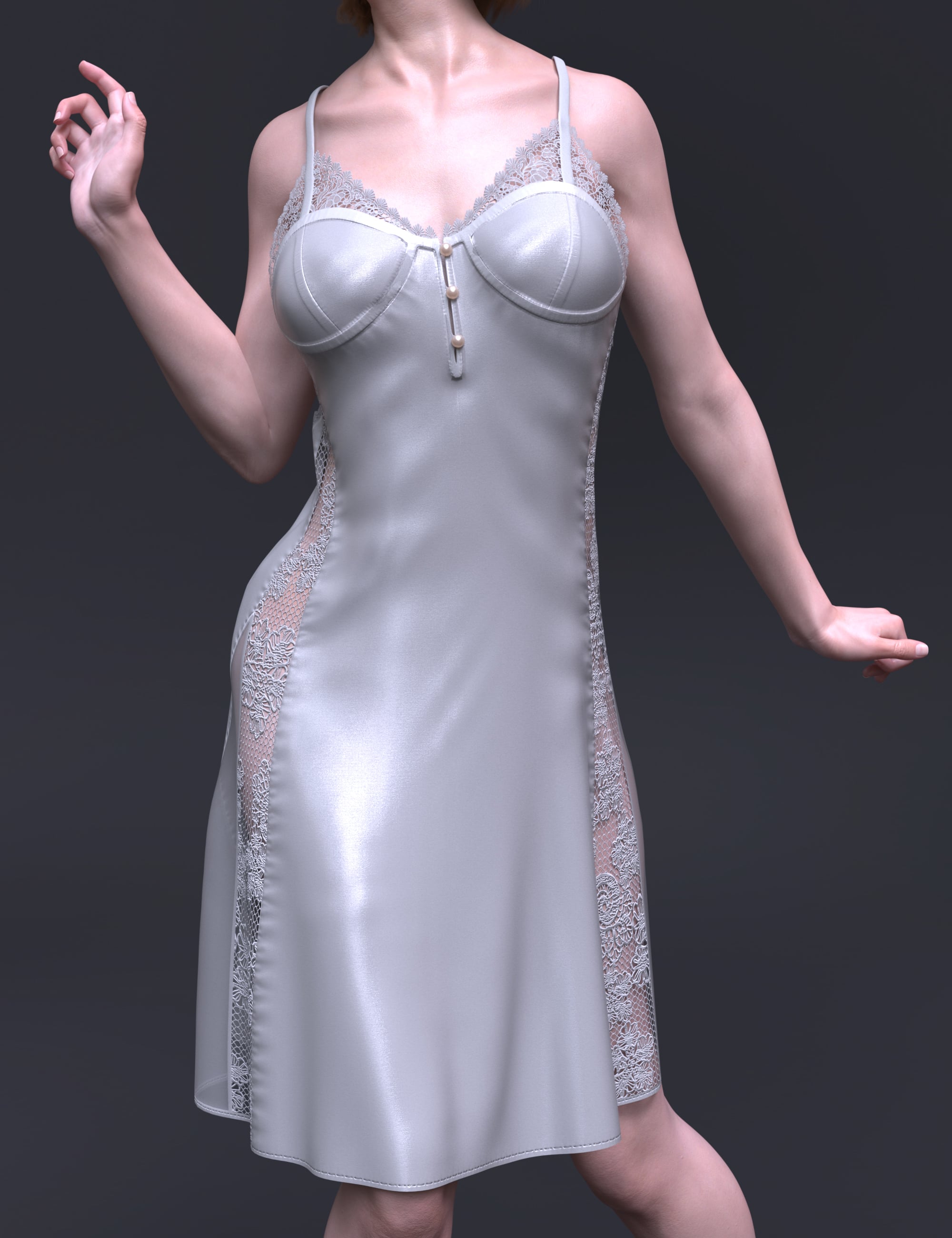 dForce GN Lace Nightdress for Genesis 9 and 8 Female by: Goanna, 3D Models by Daz 3D