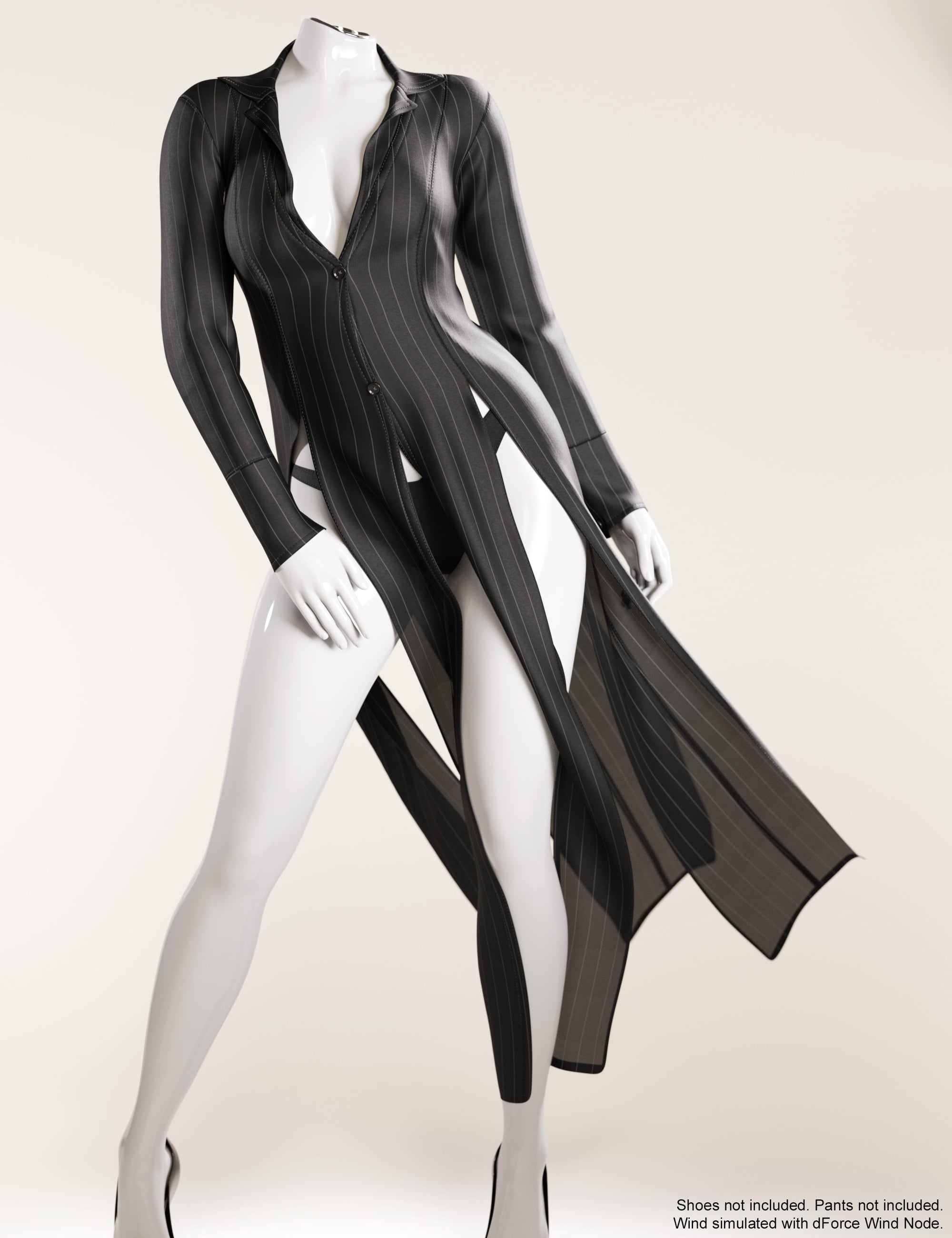 dForce Loin Style Shirt Dress for Genesis 9 by: outoftouch, 3D Models by Daz 3D