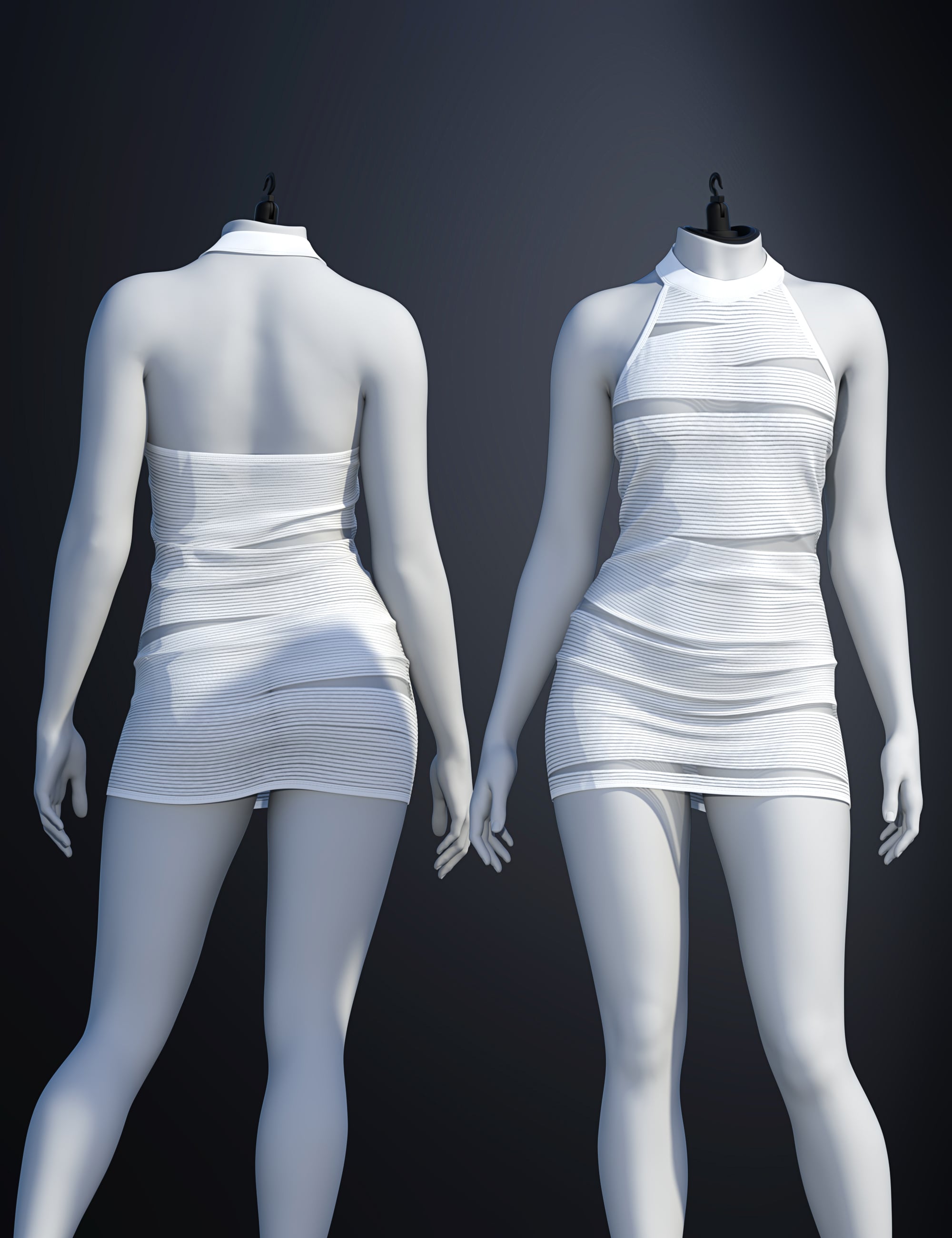 dForce SU Sleeveless Hollowed Out Dress for Genesis 9 by: Sue Yee, 3D Models by Daz 3D